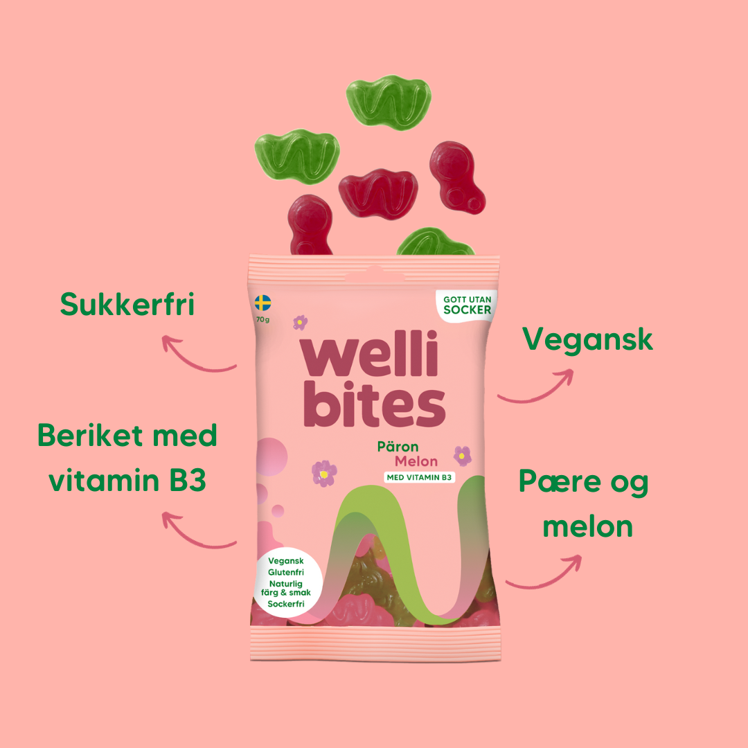 Wellibites Pære og Melon, 70 g