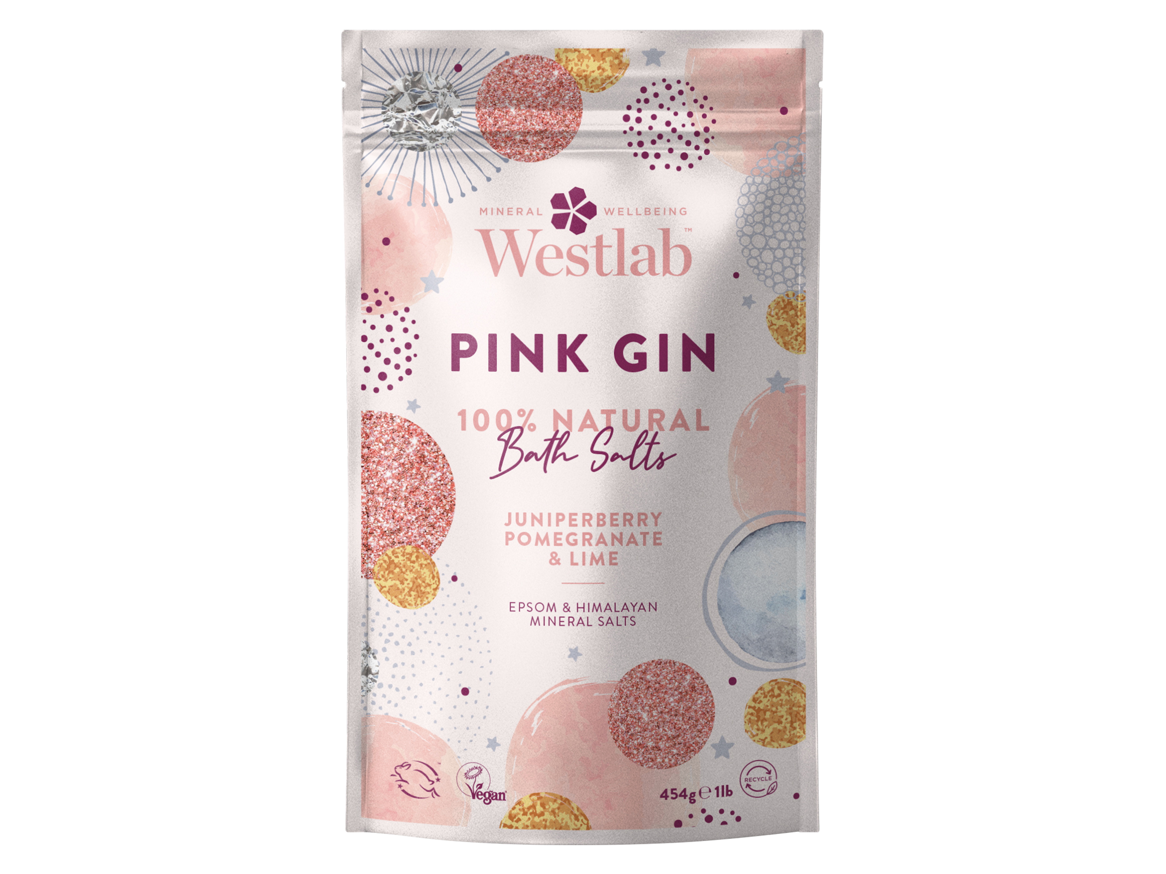 Westlab Badesalt Pink Gin, 454 gram