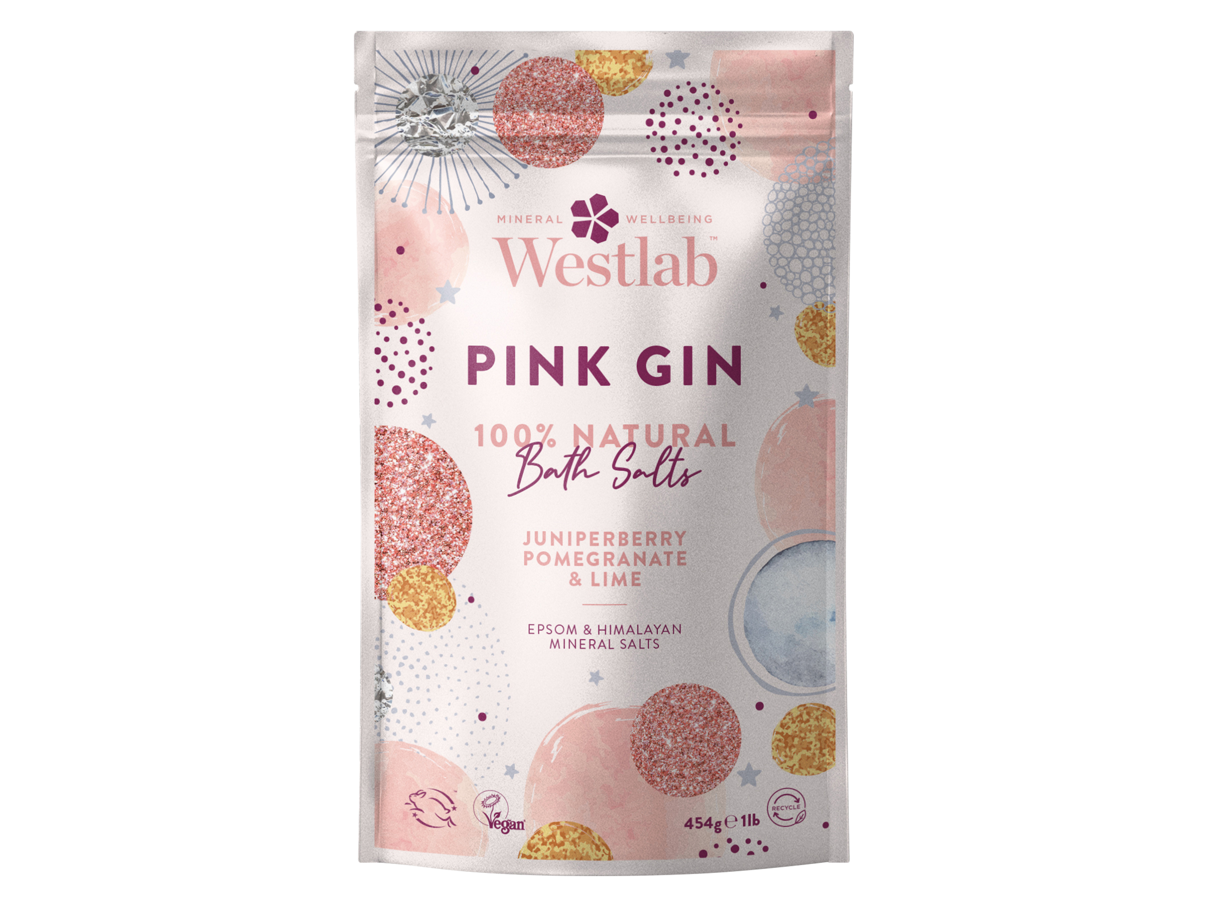 Westlab Badesalt Pink Gin, 454 gram