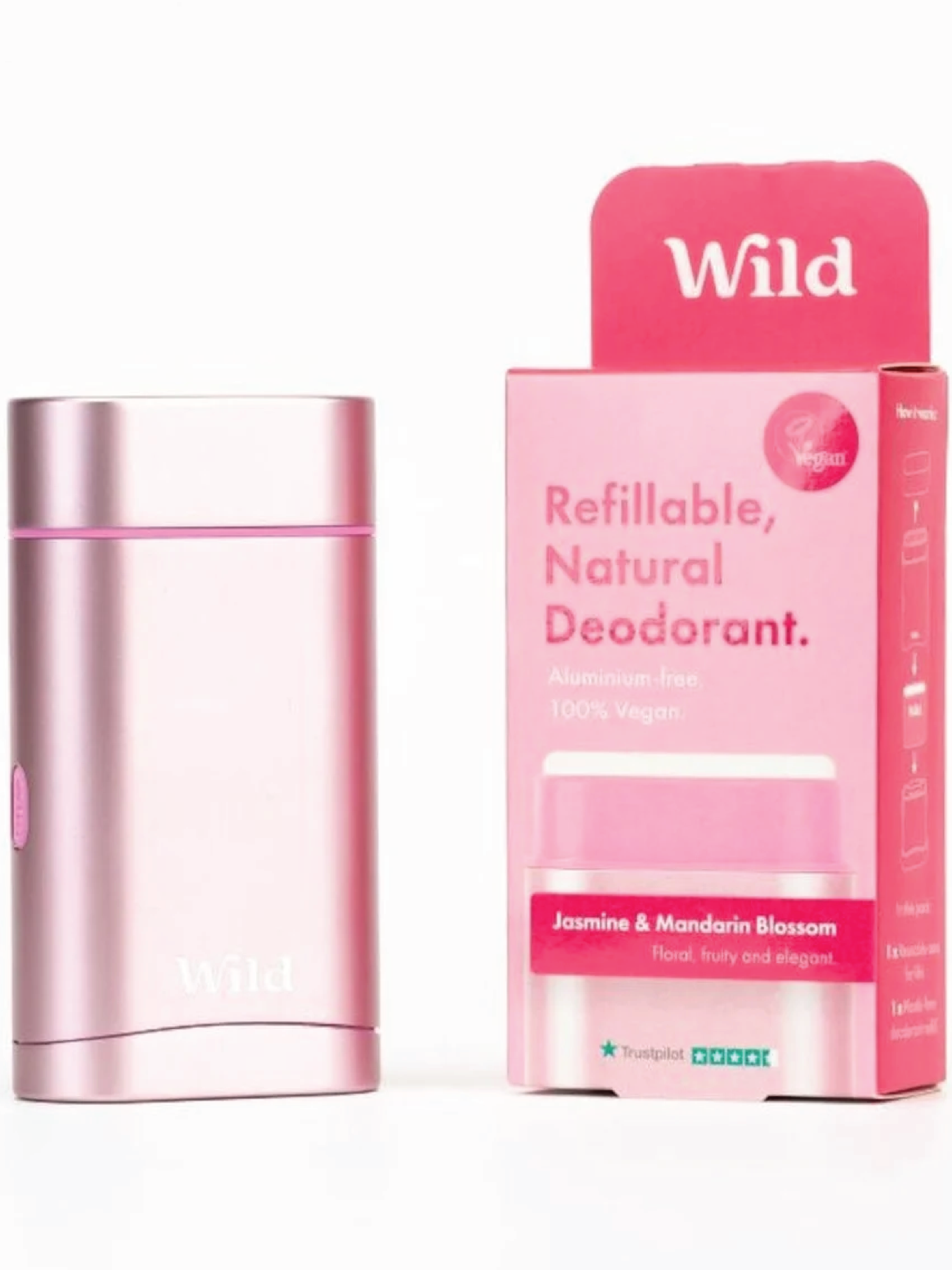 Wild Wild Deo Jasmine & Mandarin Blossom startpakke, rosa, 40 gram