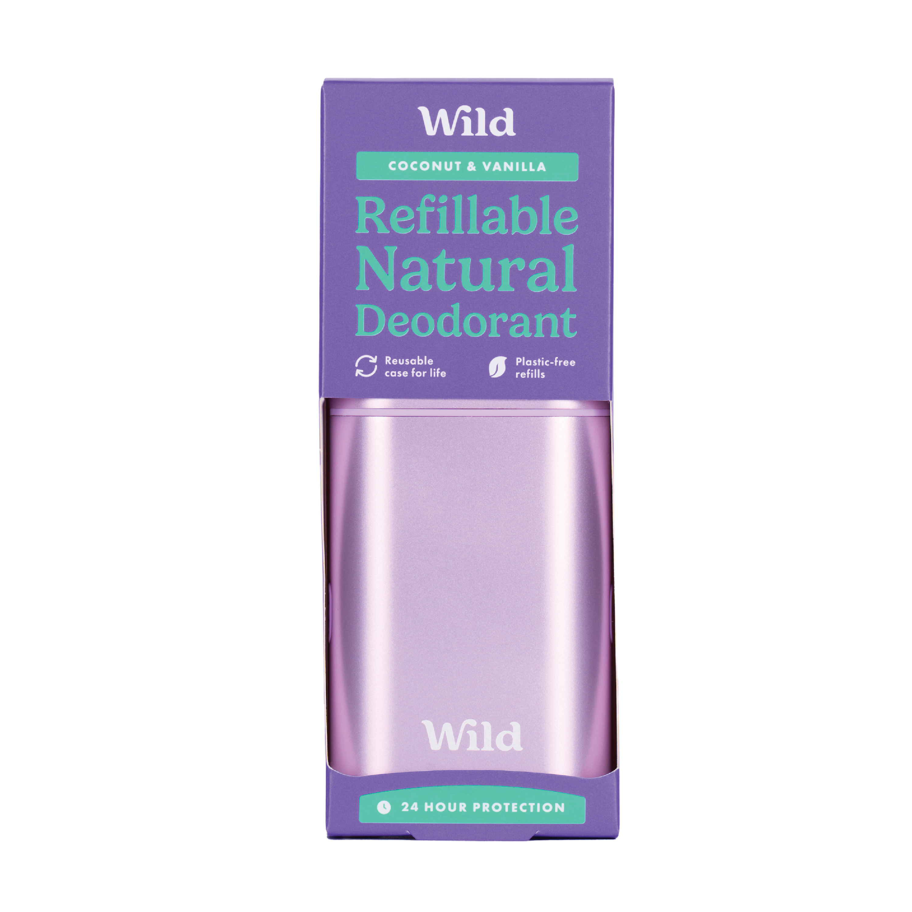 Wild Wild Deo Coconut & Vanilla Startpakke, Lilla, 40 g