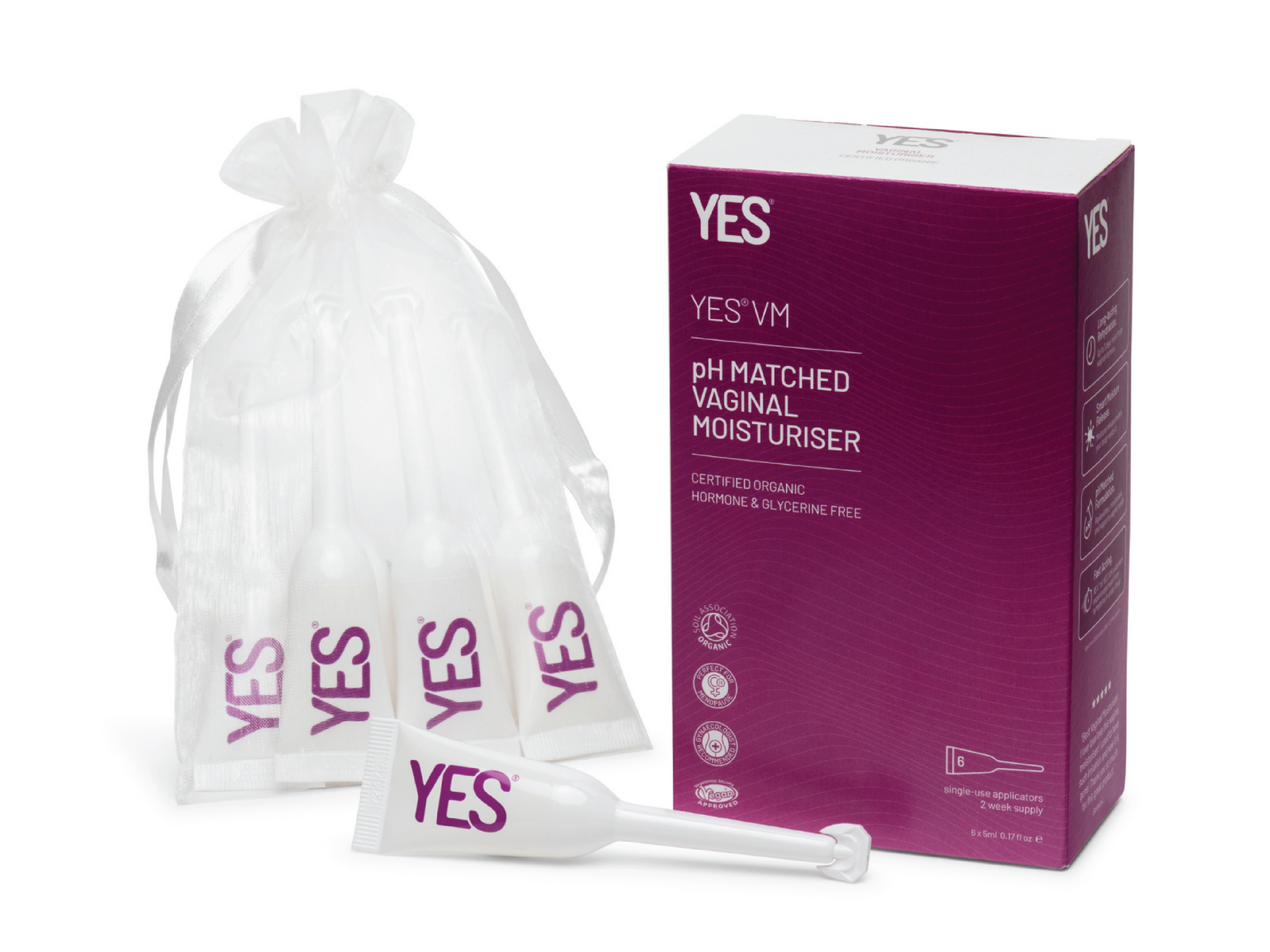 YES VM Vannbasert Vaginal Moisturiser, 6 x 5 ml