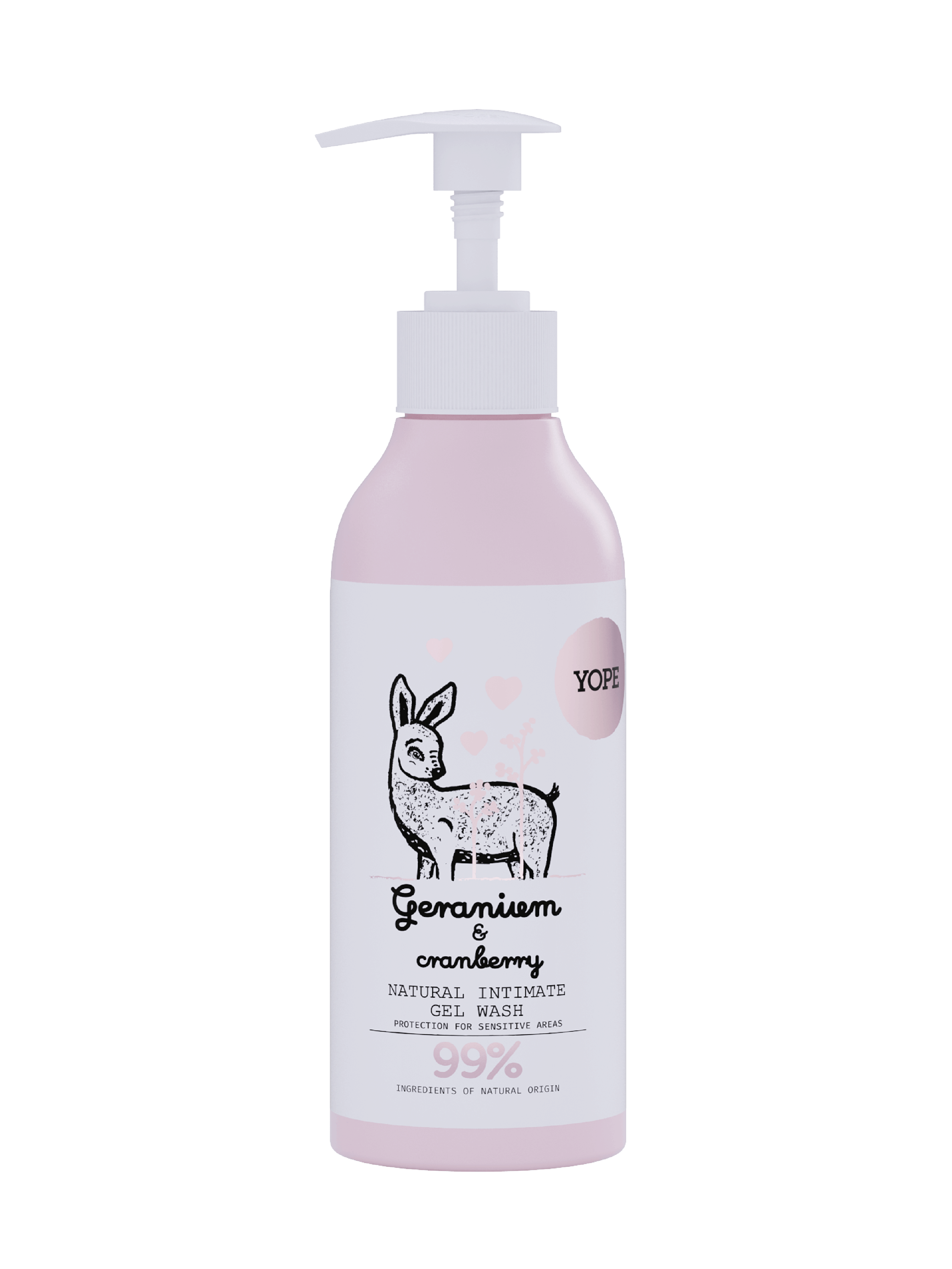 YOPE Natural Intimate Wash, Geranium & Cranberry, 300 ml