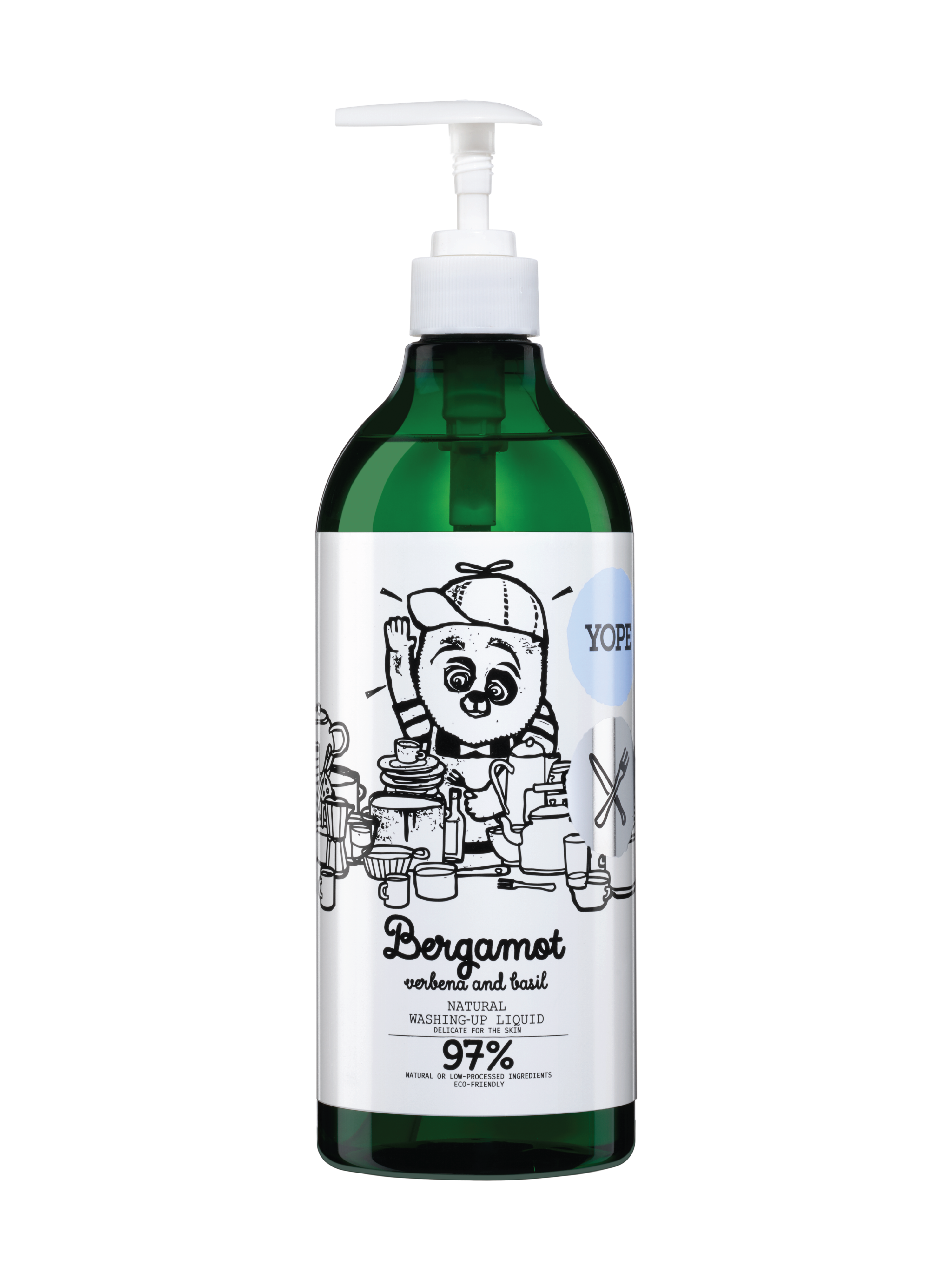 YOPE Natural Washing-Up Liquid Oppvasksåpe, Bergamot & Basil, 750 ml