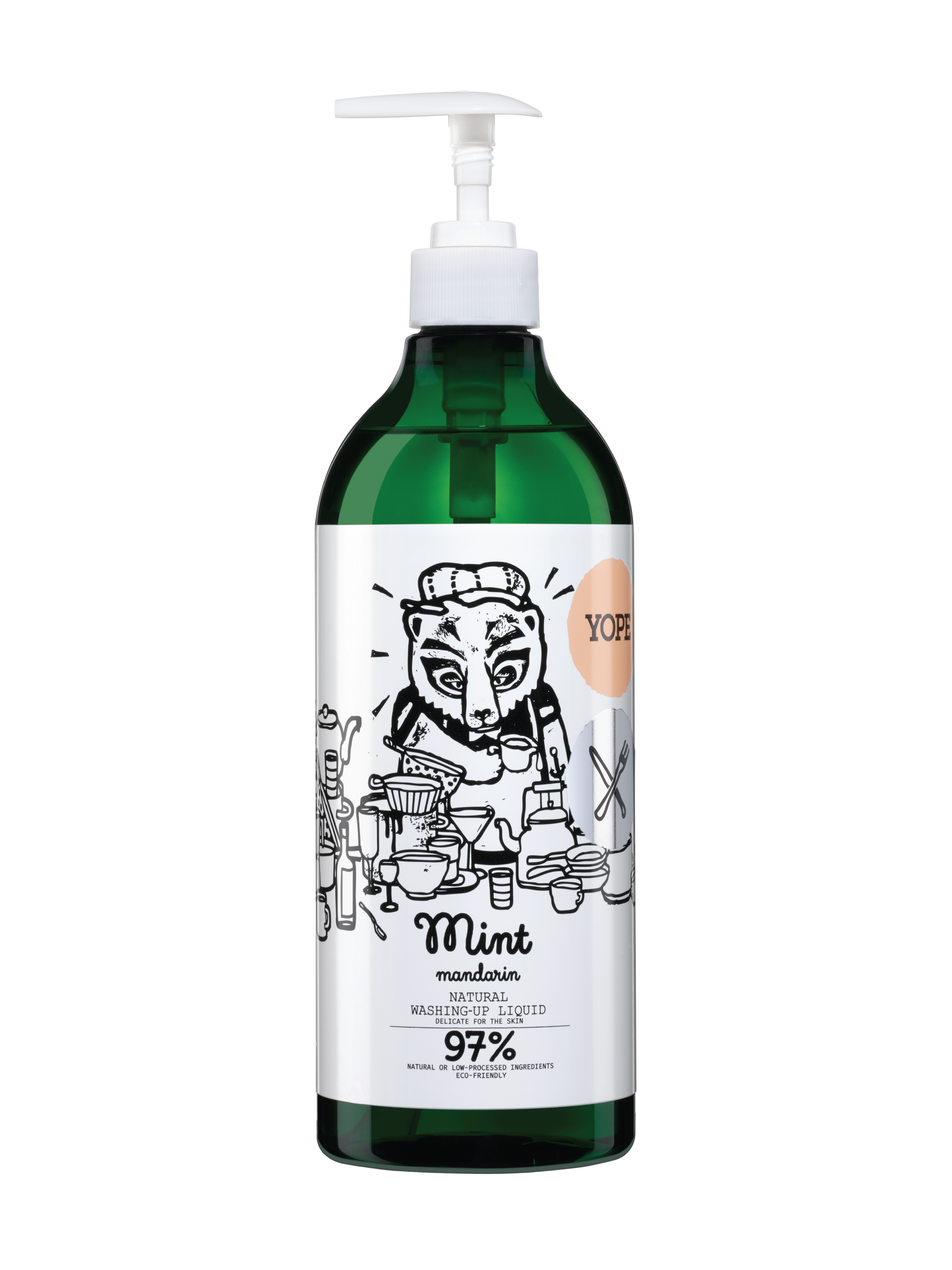 YOPE Natural Washing-Up Liquid Oppvasksåpe, Mint & Mandarin, 750 ml