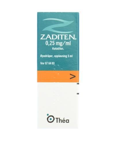 Zaditen Zaditen Øyedråper 0,25mg/ml, 5 ml