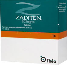 Zaditen Øyedråper 0,25mg/ml, 20 x 0.4 ml.