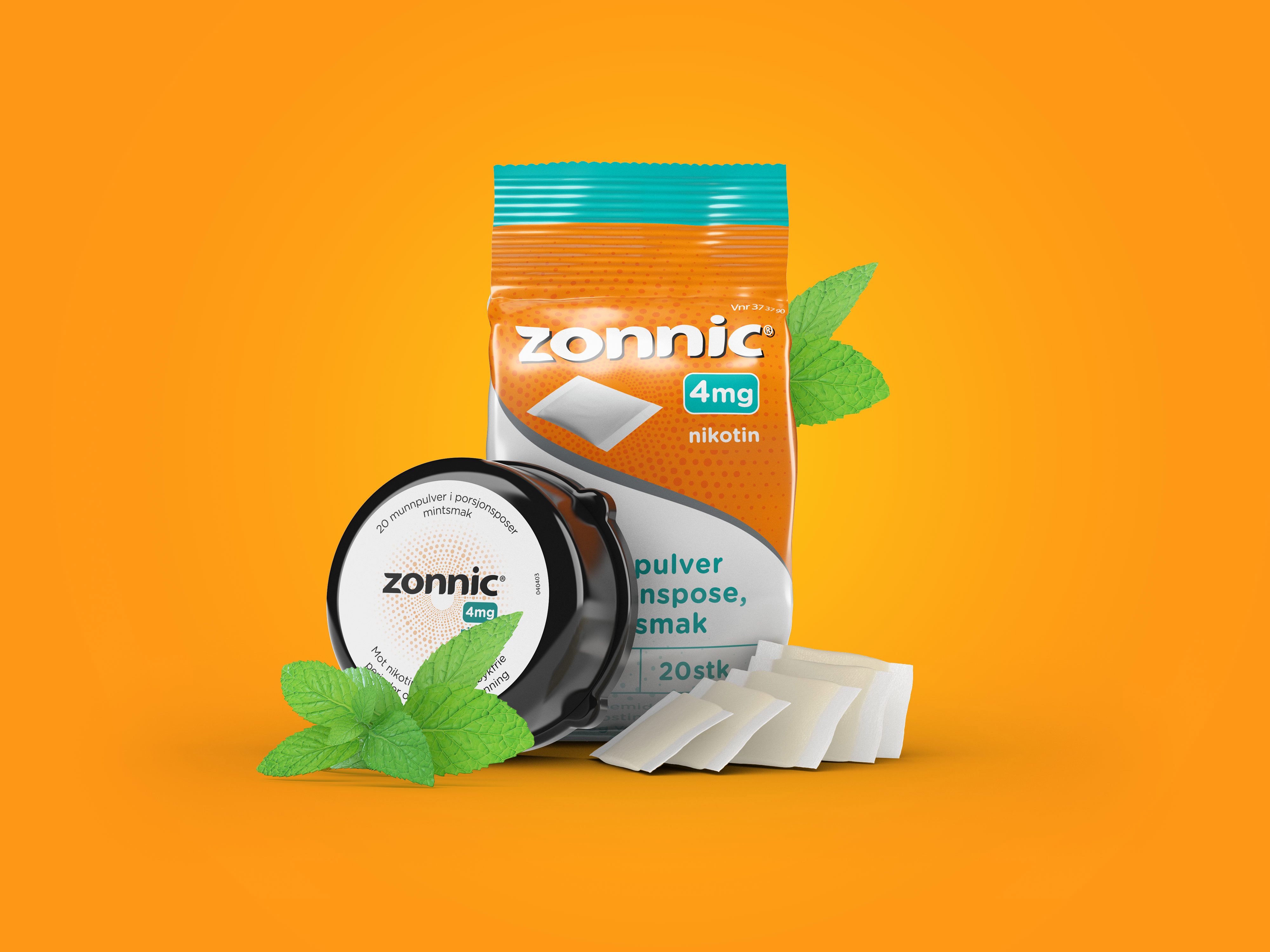 Zonnic 4 mg munnpulver, Mint, 20 x 1 stk.
