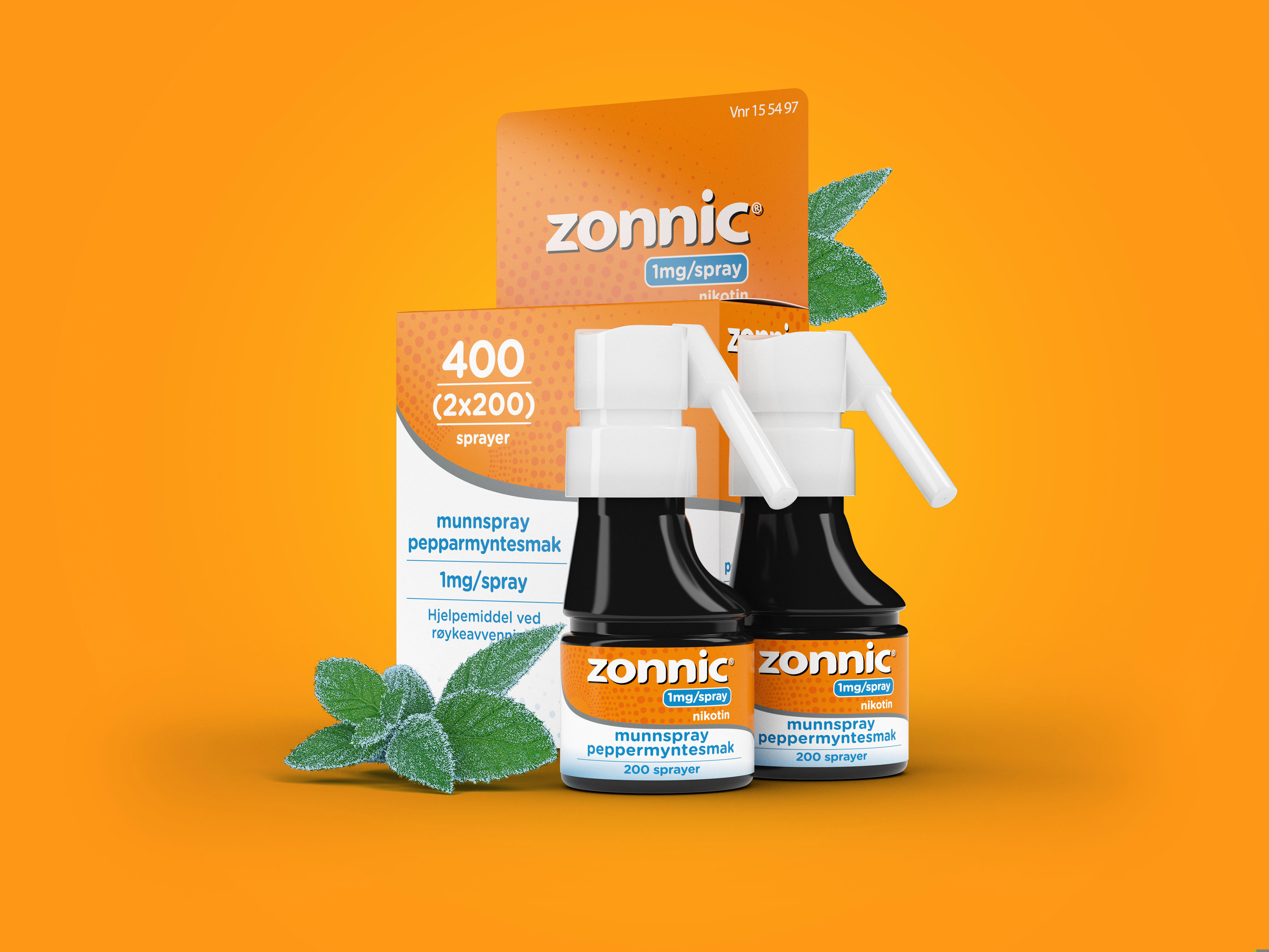 Zonnic 1 mg/spray munnspray, Peppermynte, 2 x 200 doser