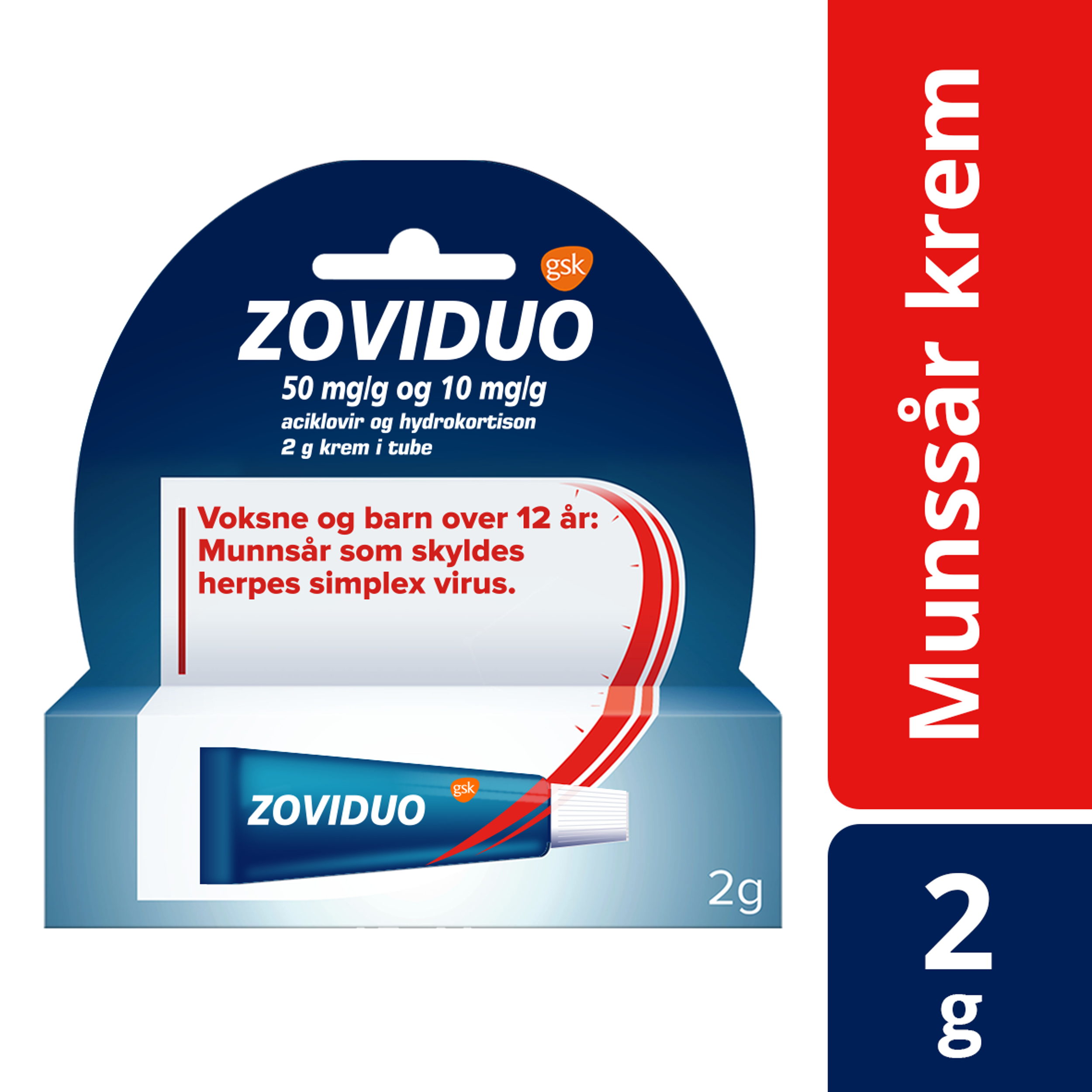 Zoviduo Krem 50+10mg/g, 2 g
