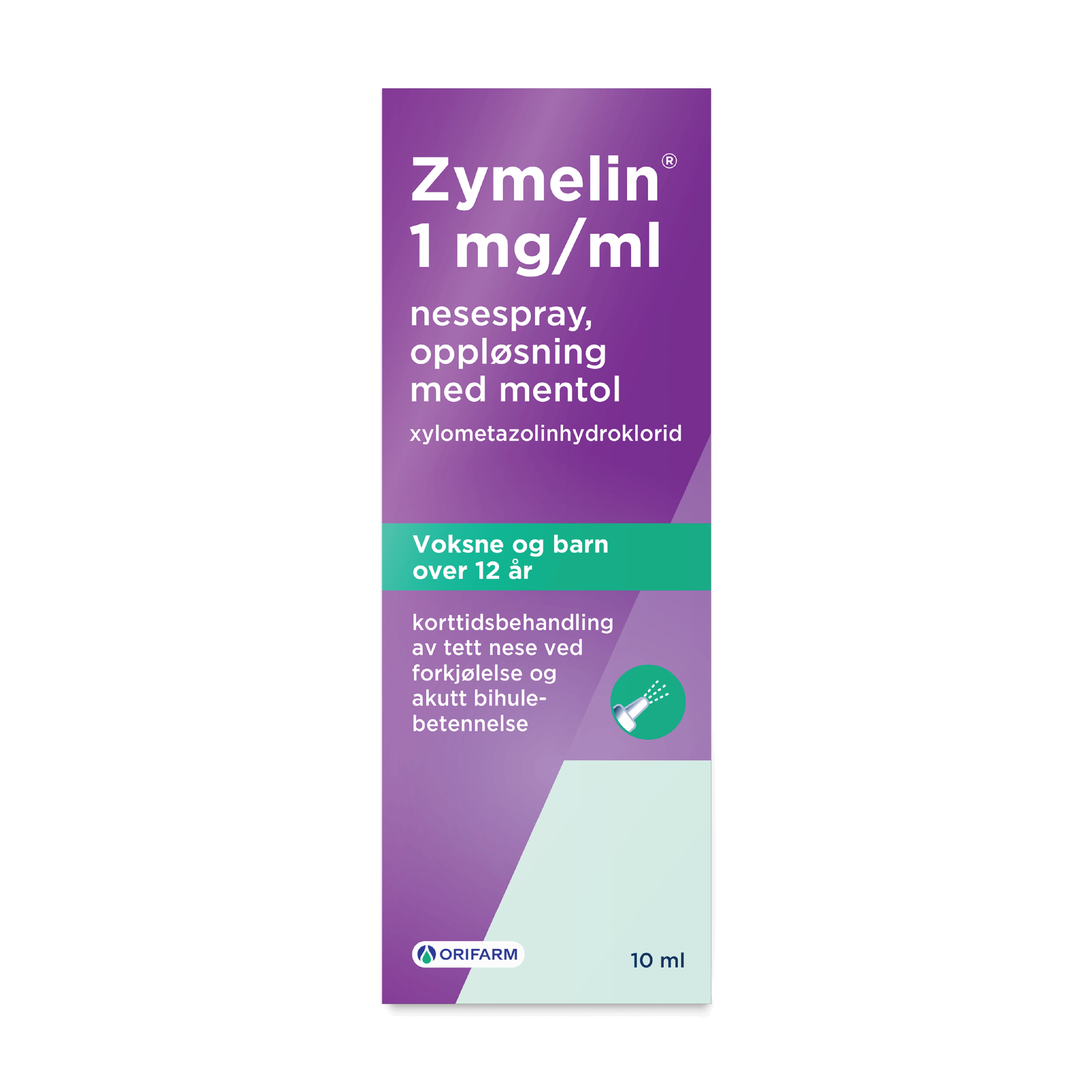 Zymelin 1 mg/ml nesespray med mentol, 10 ml