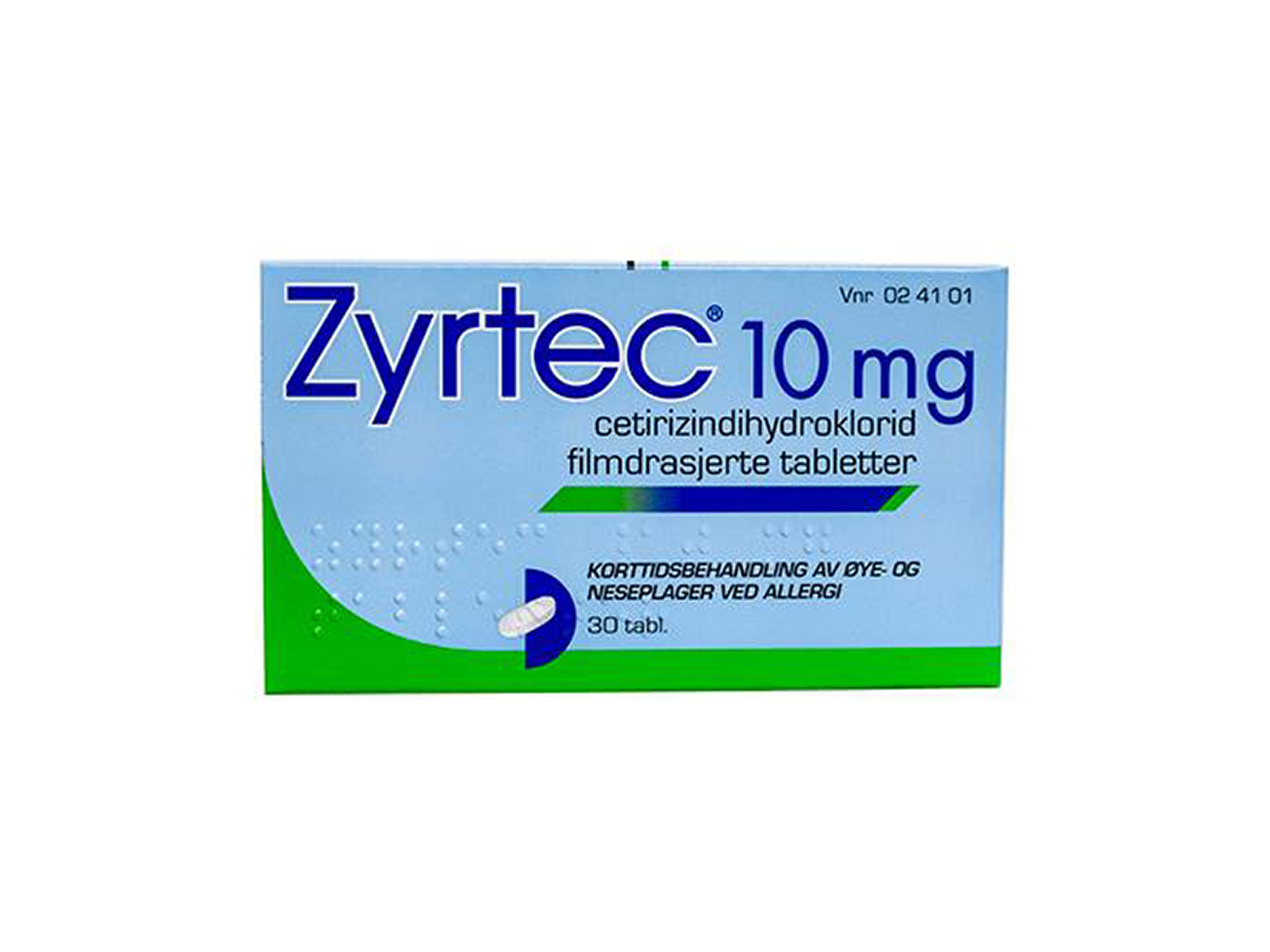 Zyrtec 10 mg tabletter, 30 stk.