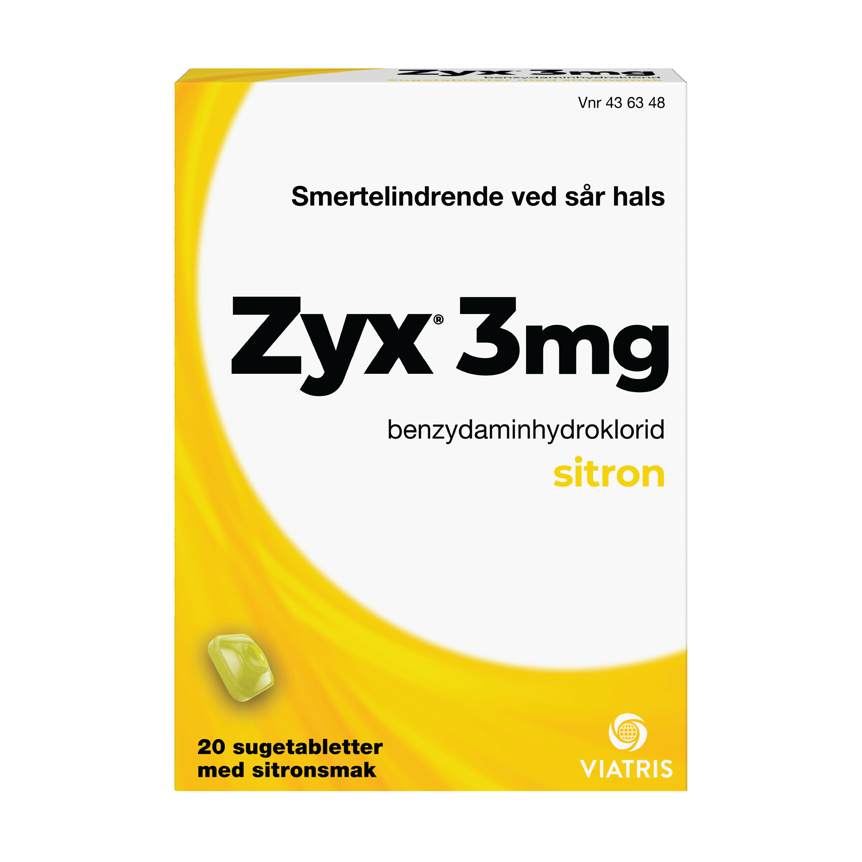 Zyx 3 mg sitron sugetabletter, 2 x 10 stk.