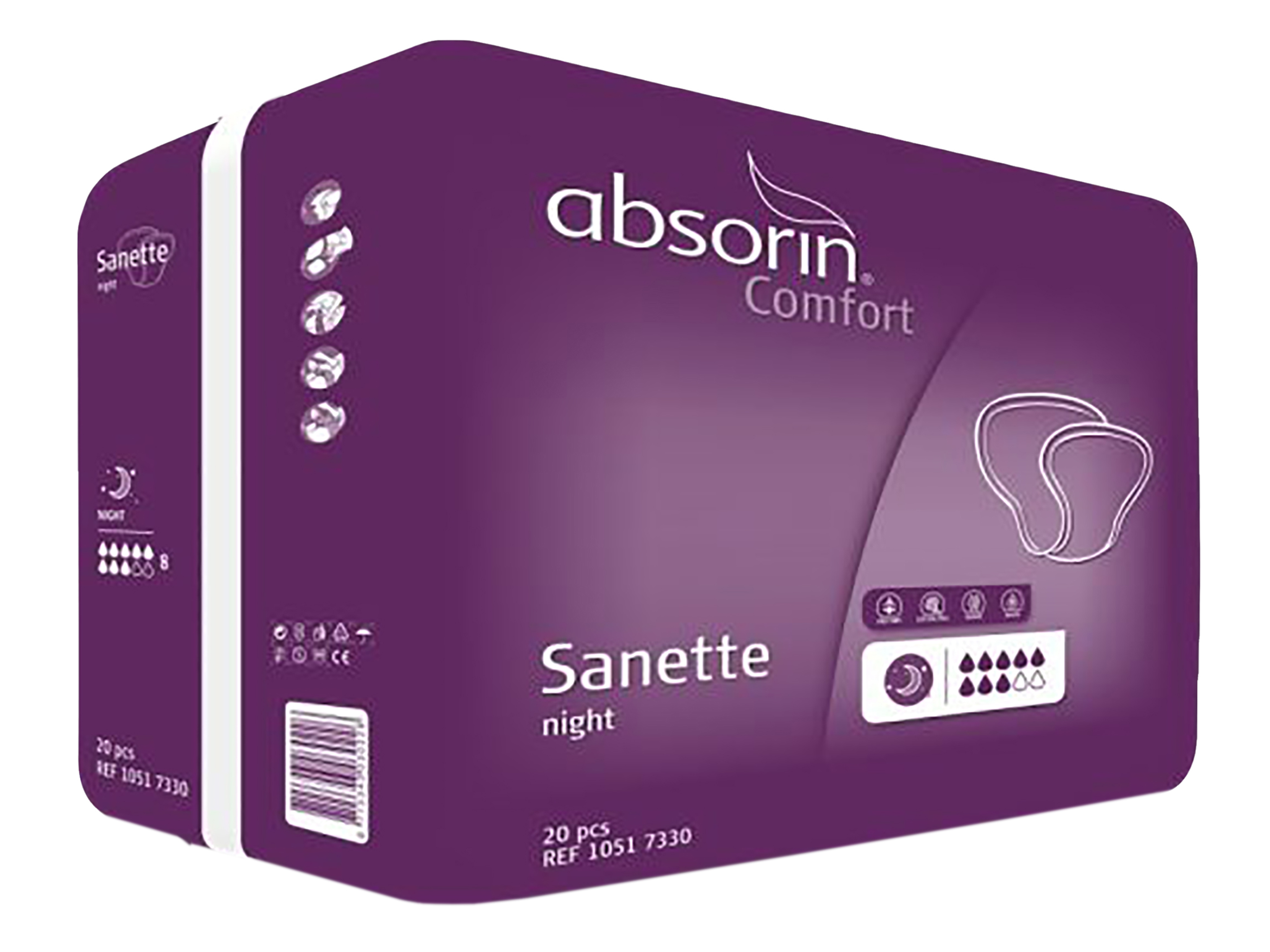 Absorin Comfort Sanette night, 20 stk