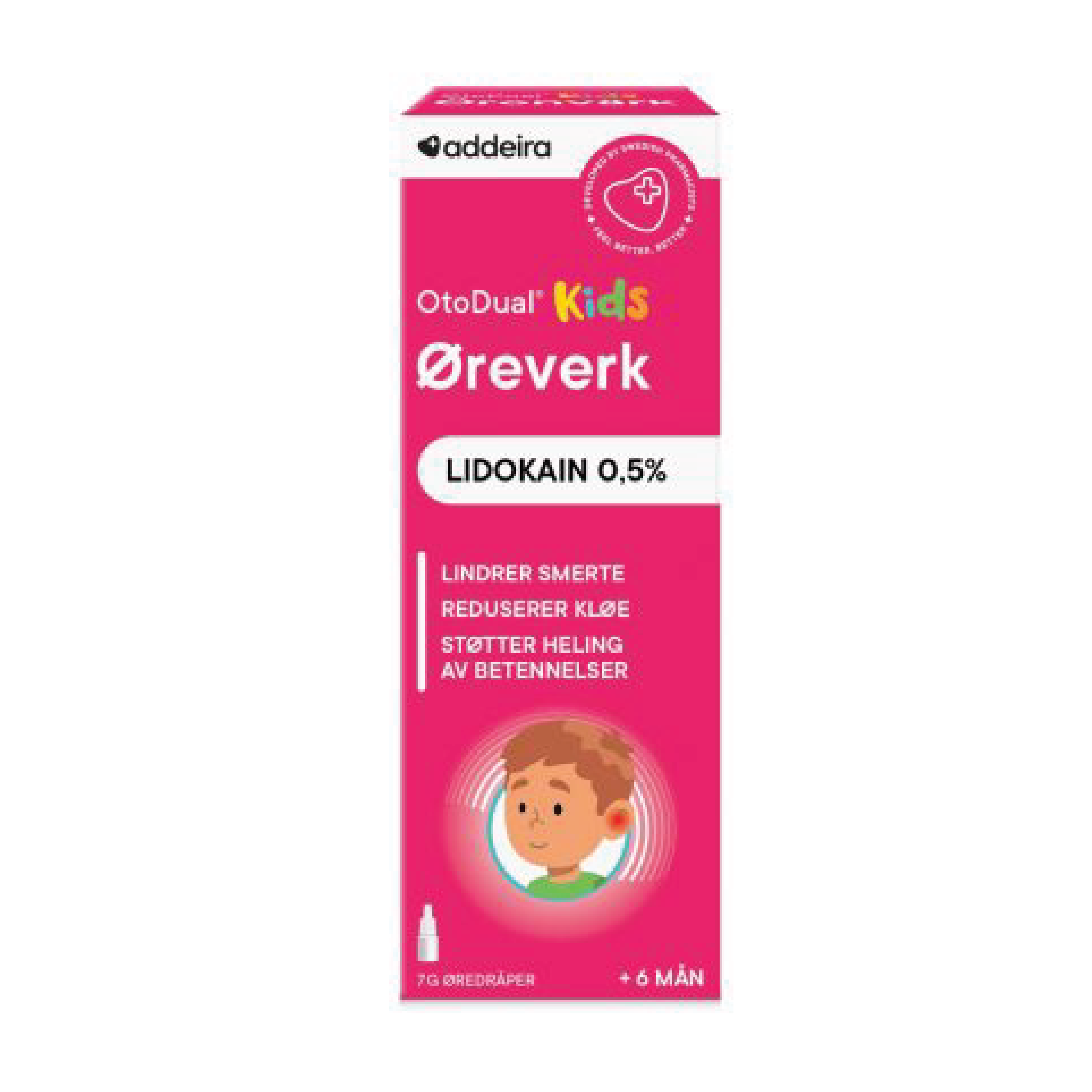 Addeira OtoDual Kids Øreverk Øredråper, 7 g