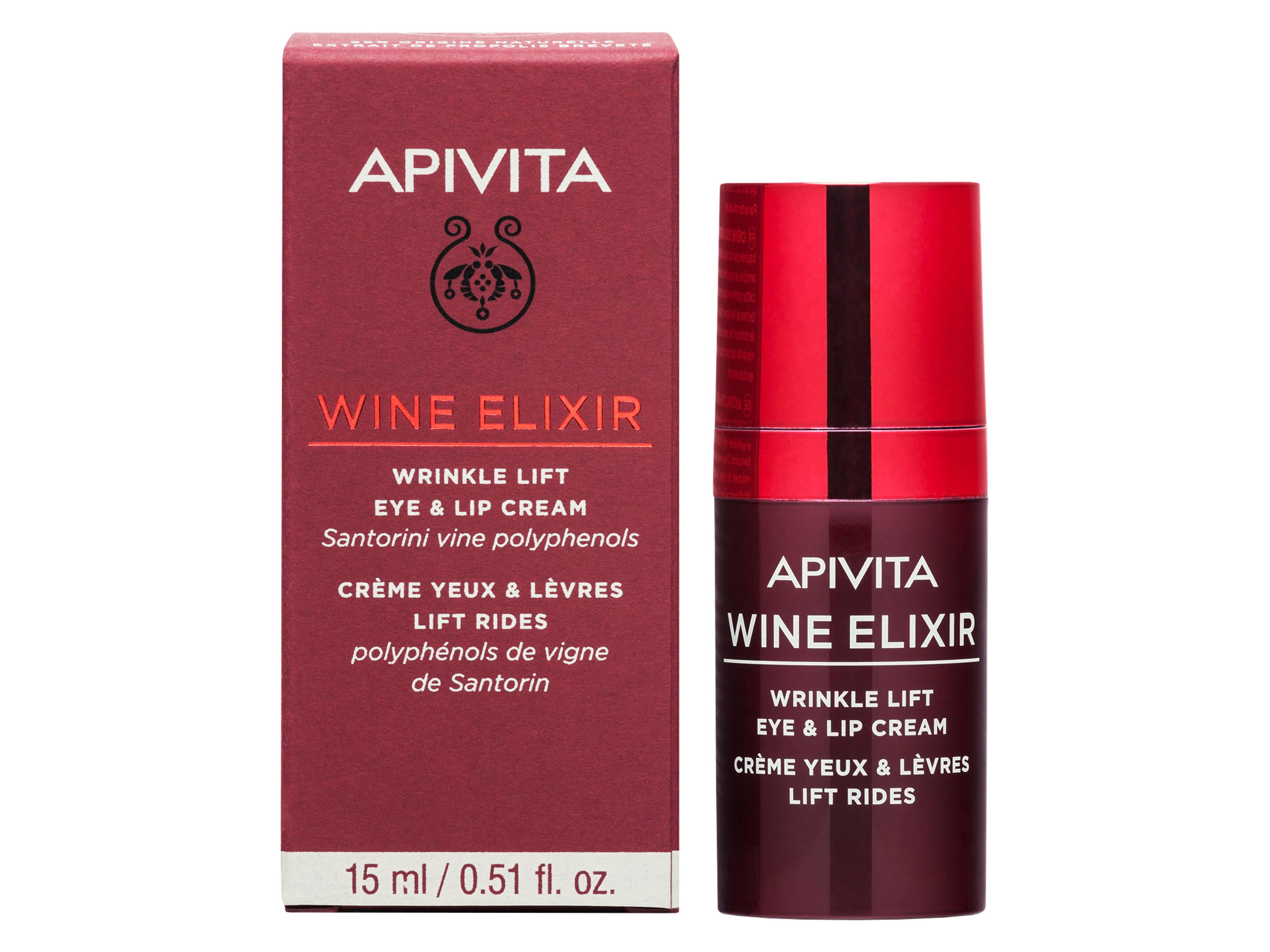 Apivita Wine Elixir Wrinkle Lift Eye & Lip Cream, 15 ml