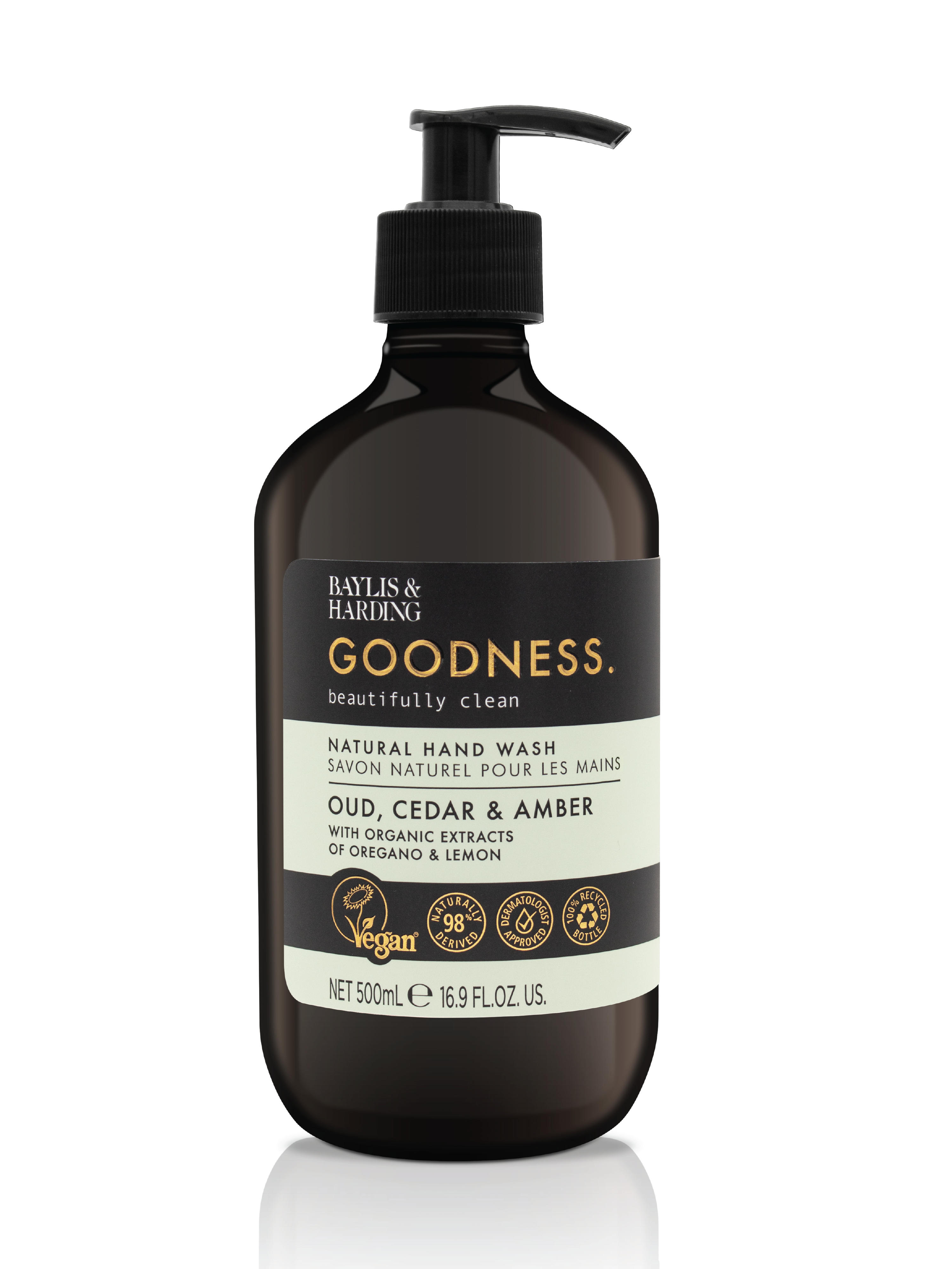 Baylis & Harding Goodness Oud, Cedar & Amber Hand Wash, 500 ml