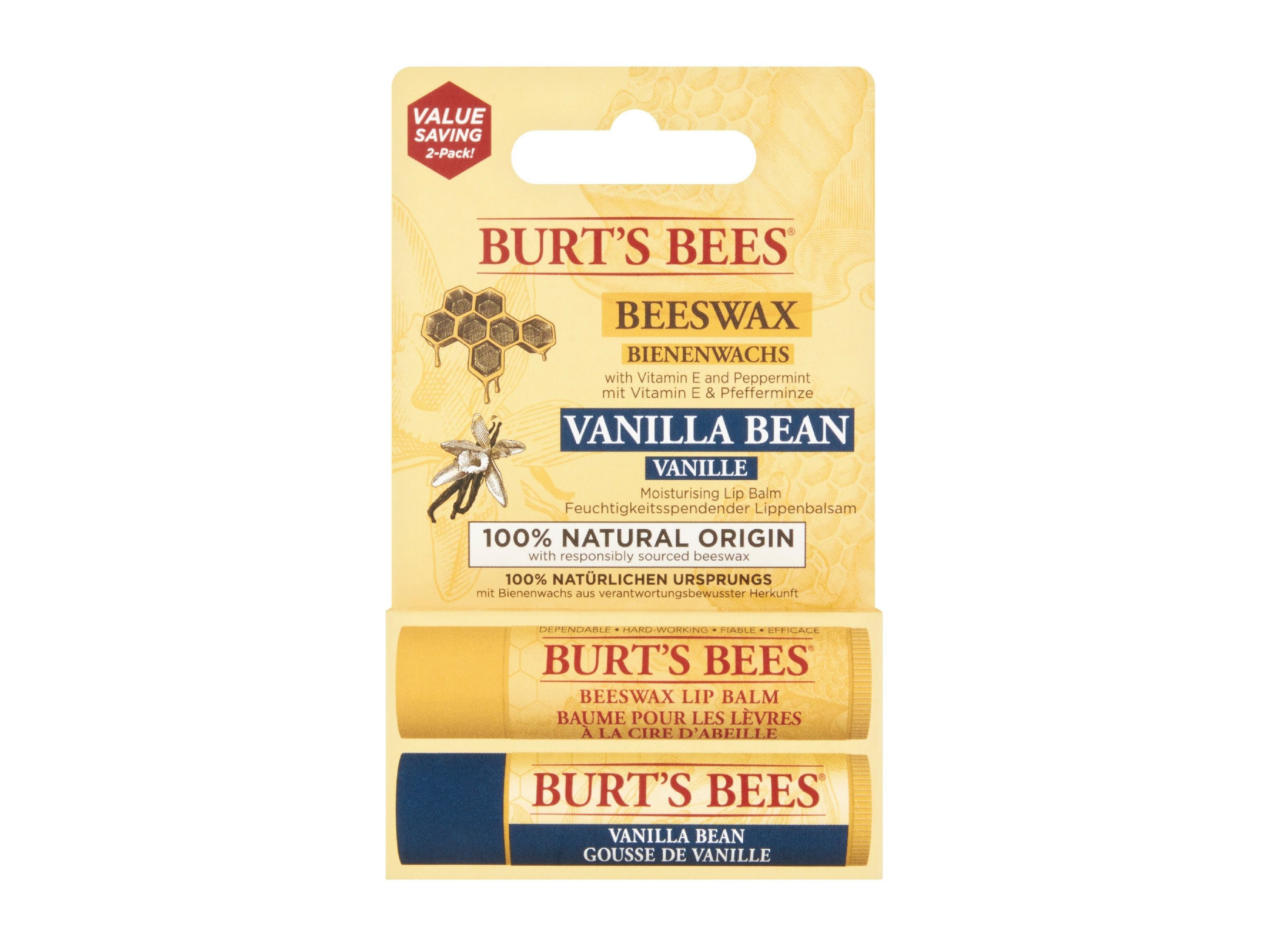 Burt's Bees Lip Balm Duo Beeswax & Vanilla, 2 x 4,25 g