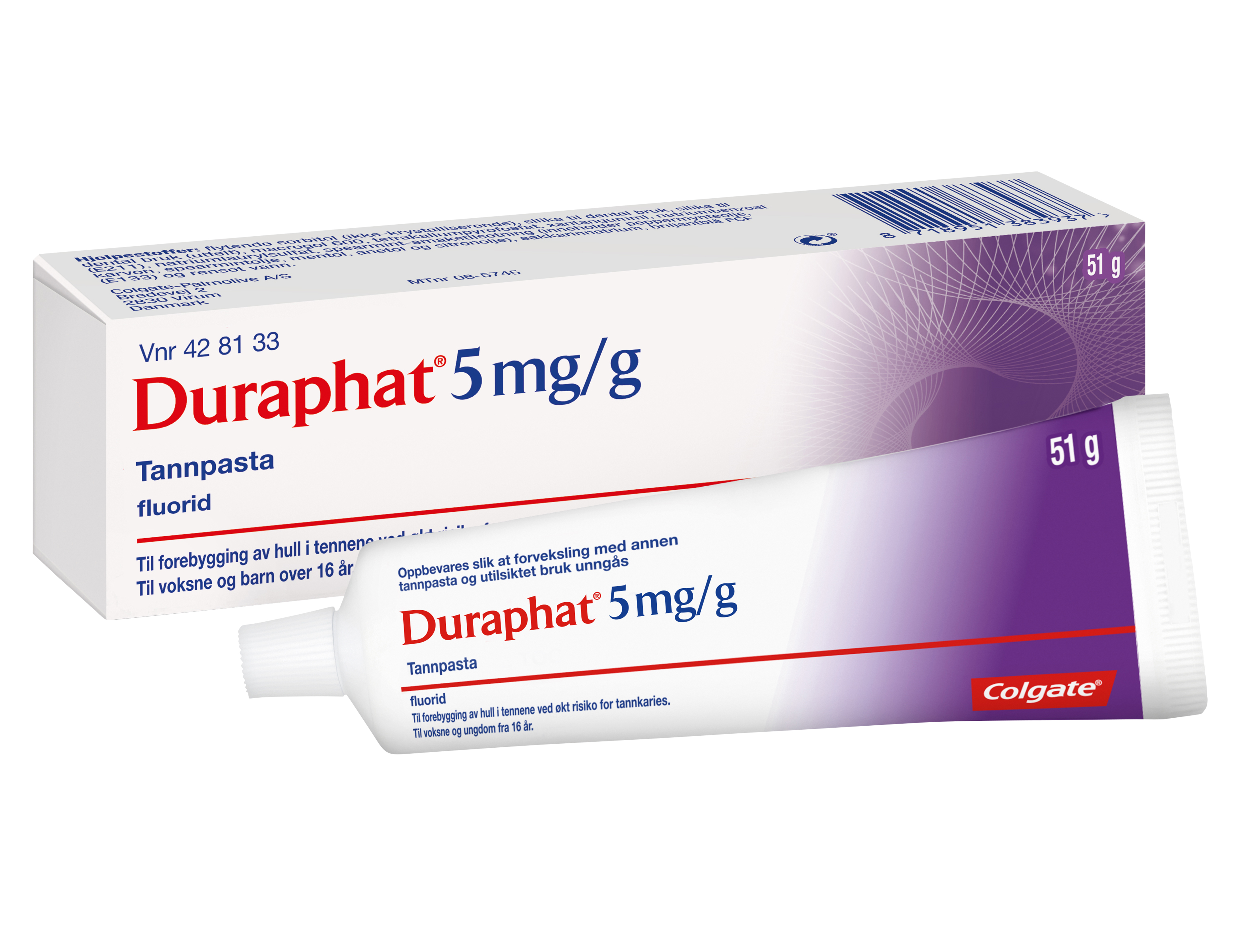 Duraphat Reseptfri fluortannpasta 5 mg/g, 51 g.