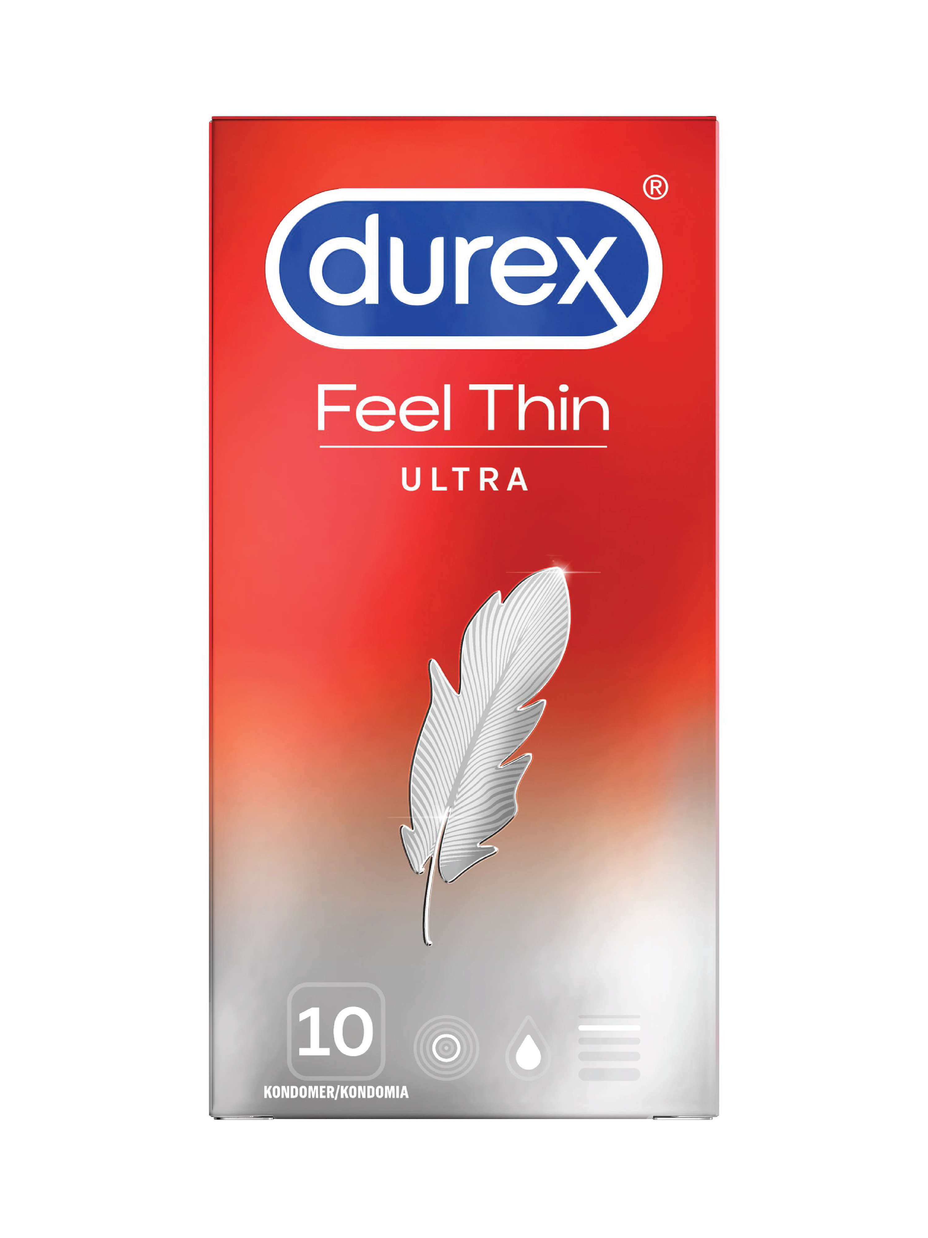 Durex Feel Ultra Thin Kondom, 10 stk