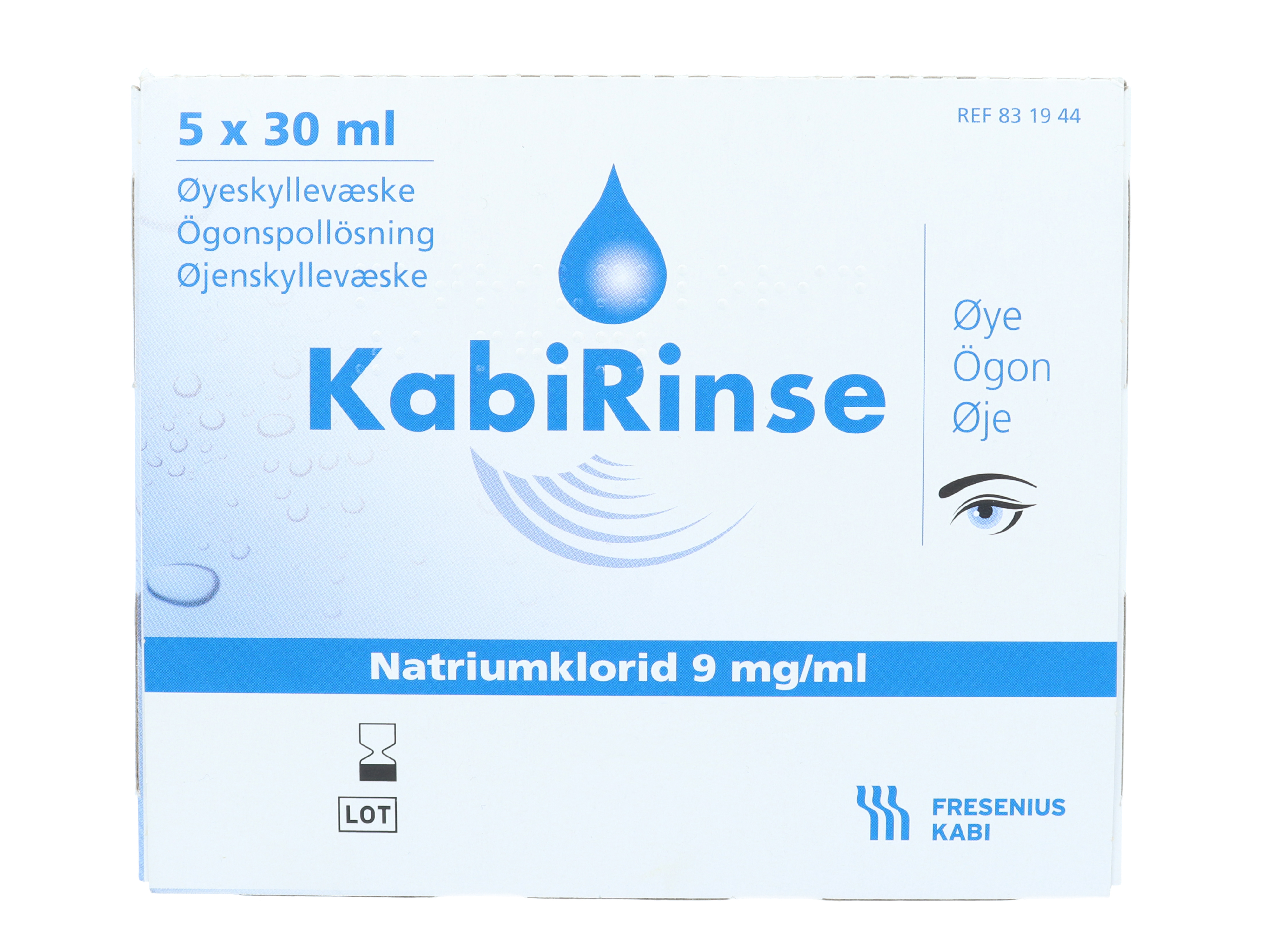 Kabirinse Øyeskyllevæske NaCl, 5 x 30 ml
