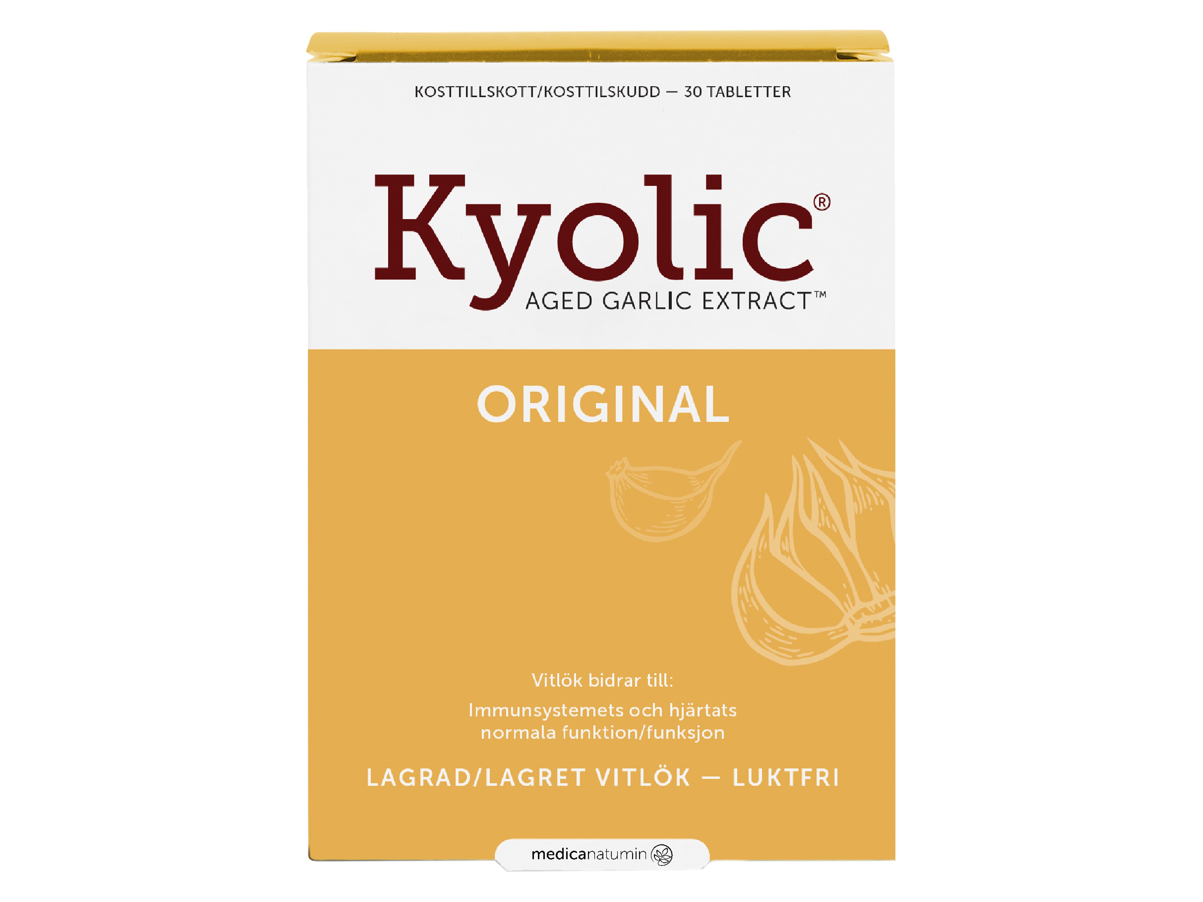 Kyolic Aged Garlic Extract Original Hvitløkekstrakt tabletter, 30 stk.