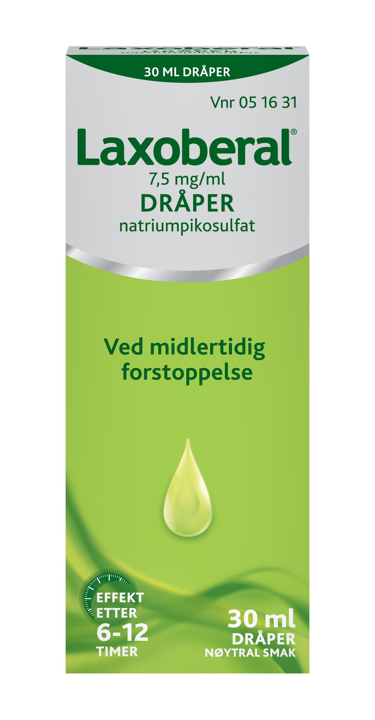 Laxoberal Dråper 7,5mg/ml, 30 ml.