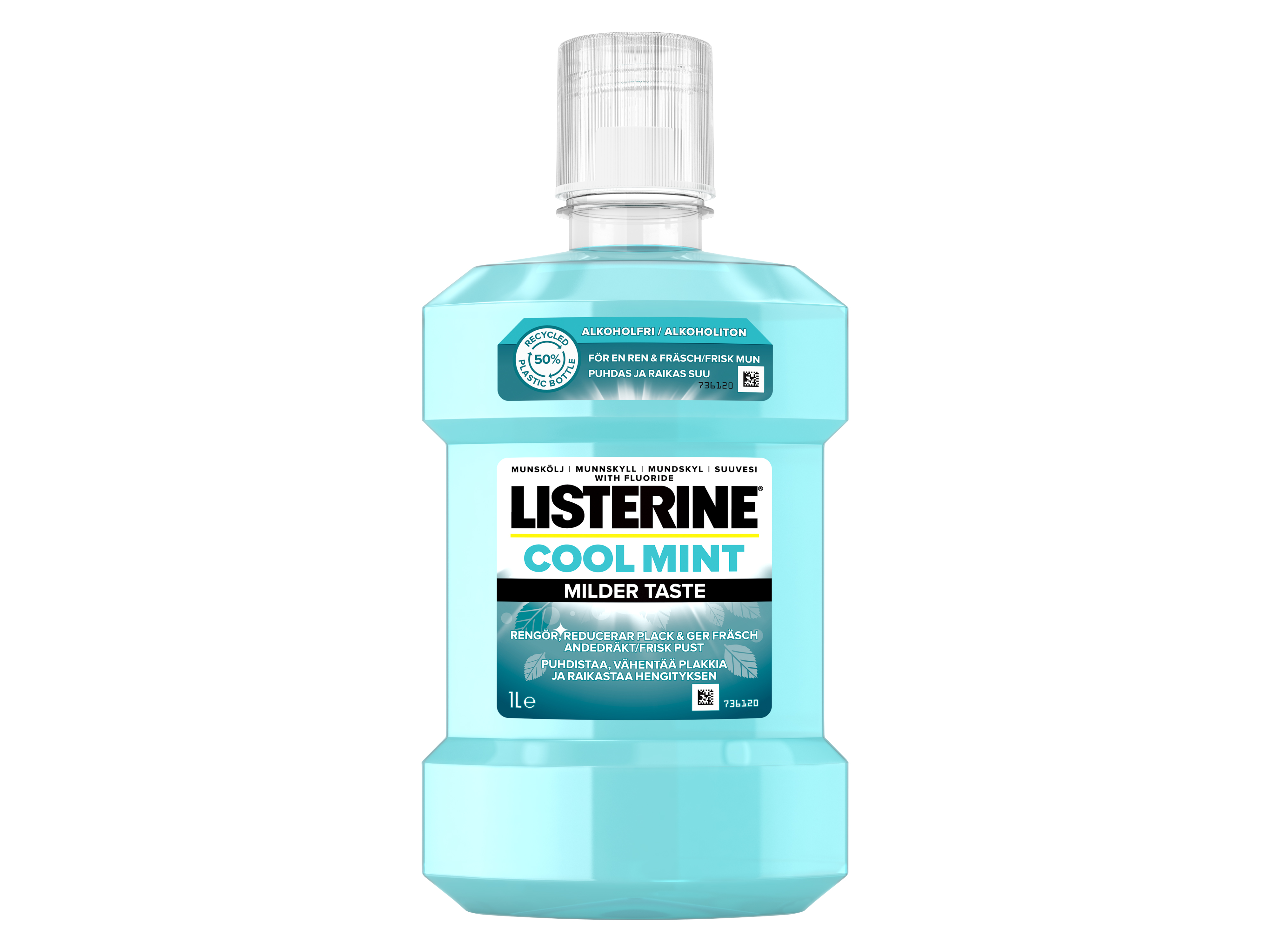 Listerine Cool Mint Milder Taste Munnskyll, 1000 ml