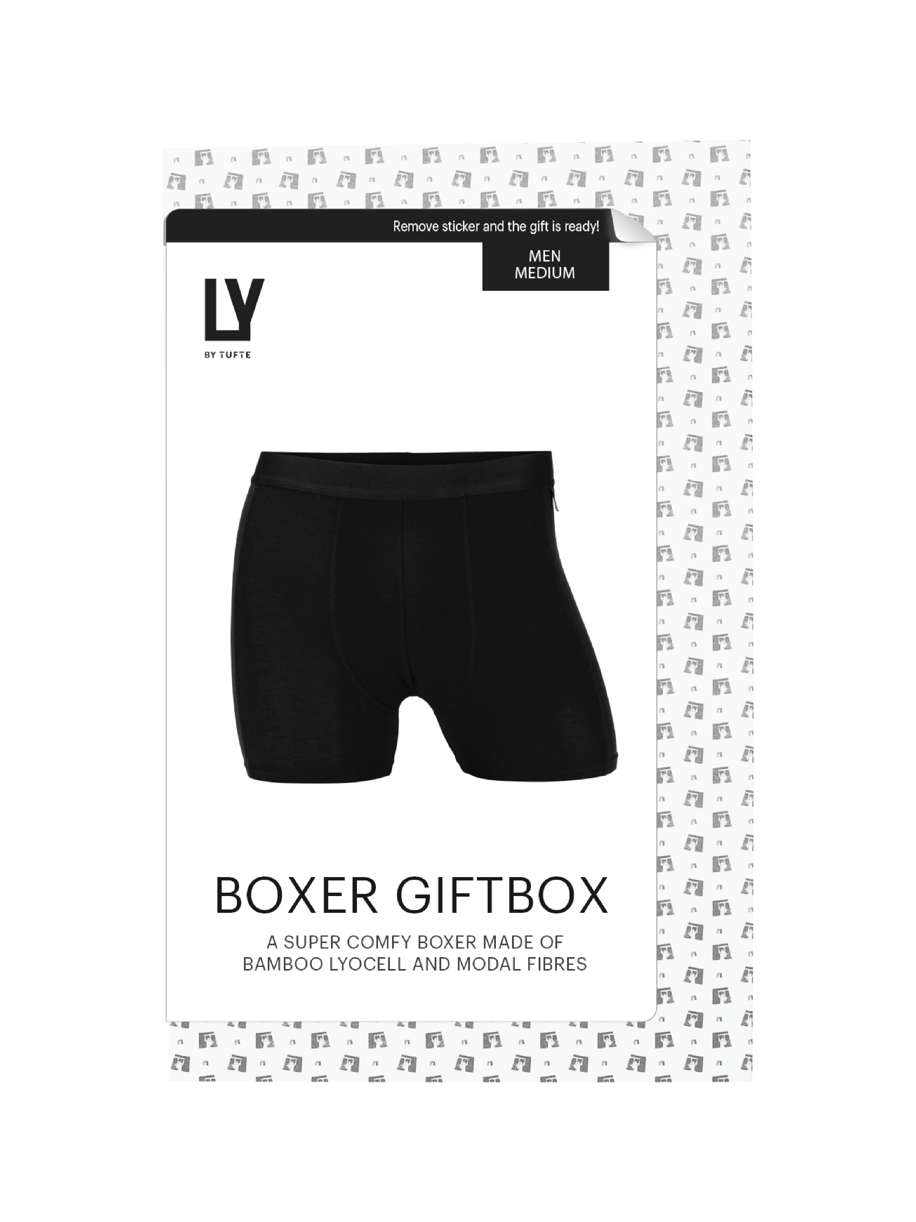LY by Tufte Boxer Giftbox Black, Størrelse M, 1 stk.