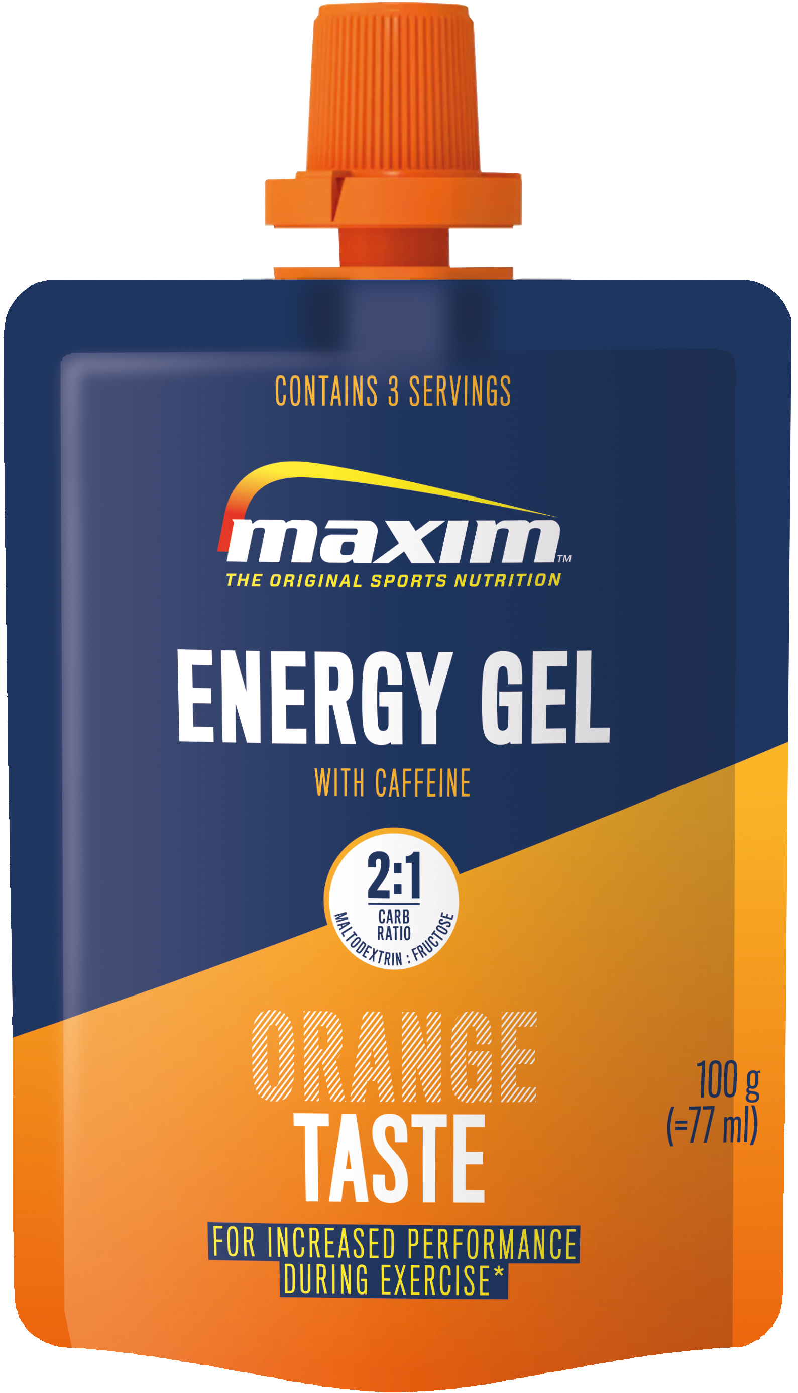Maxim Energigel Appelsin med koffein, 100 g