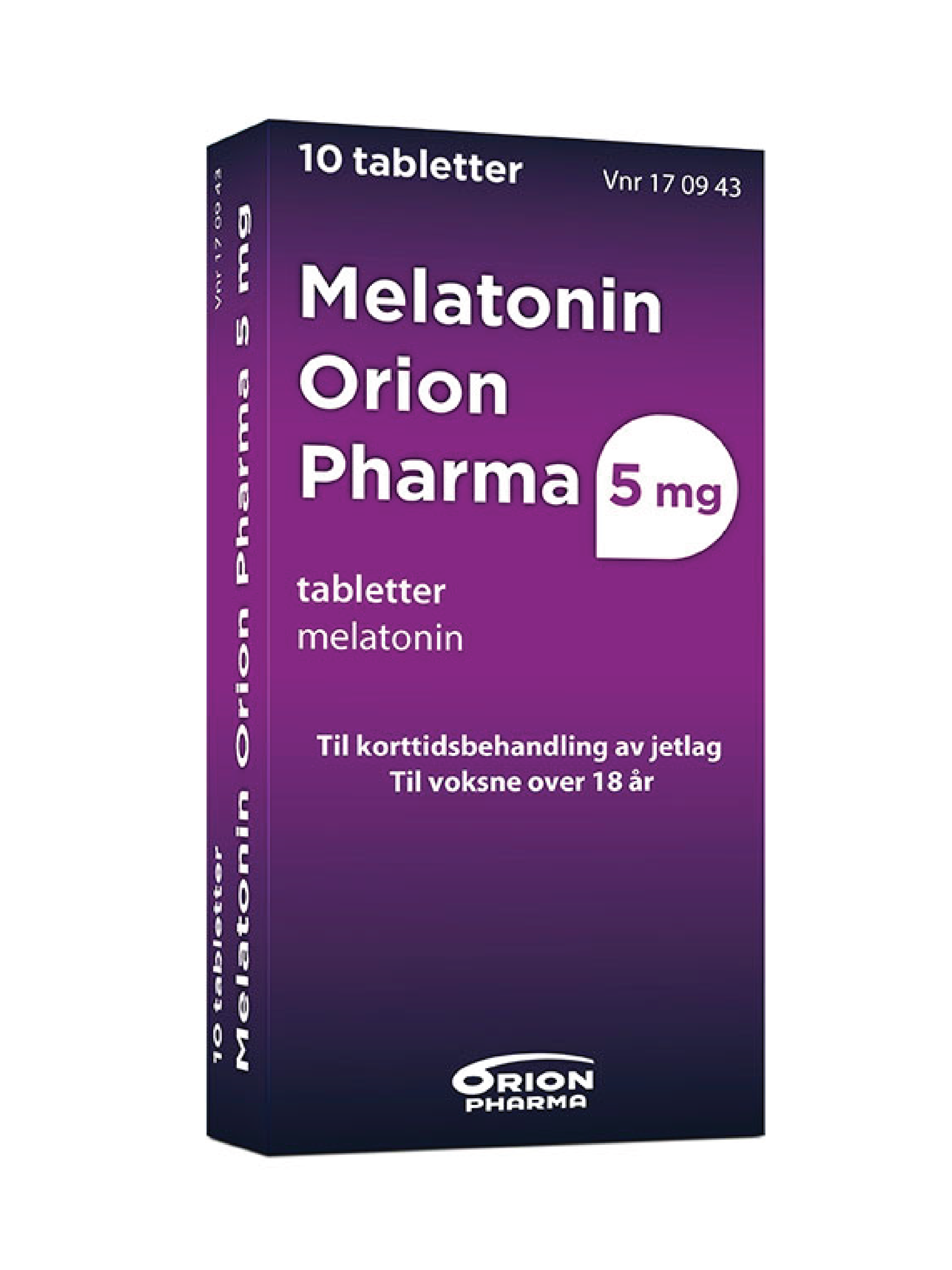 Melatonin Orion Pharma 5 mg tabletter, 10 stk.