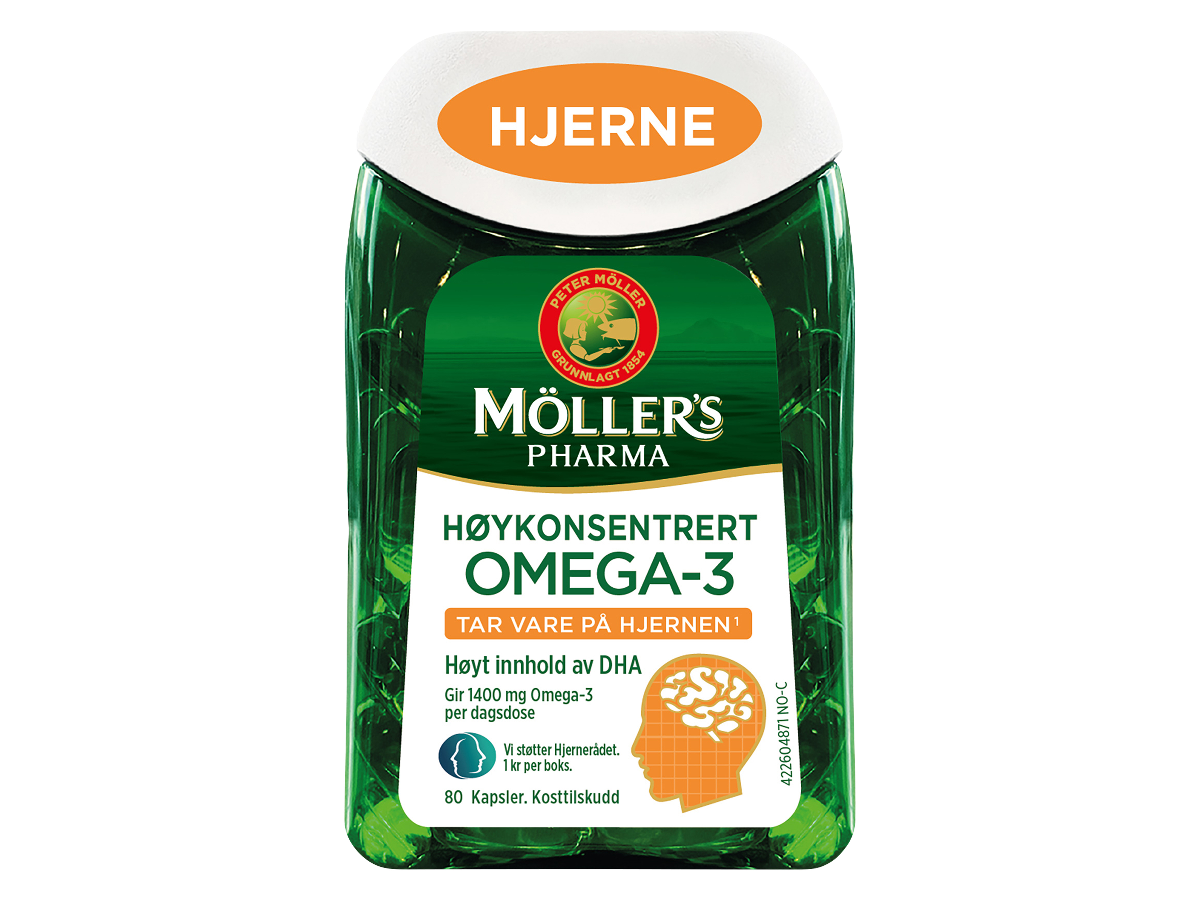 Möller's Pharma Omega-3 Hjerne, 80 kapsler