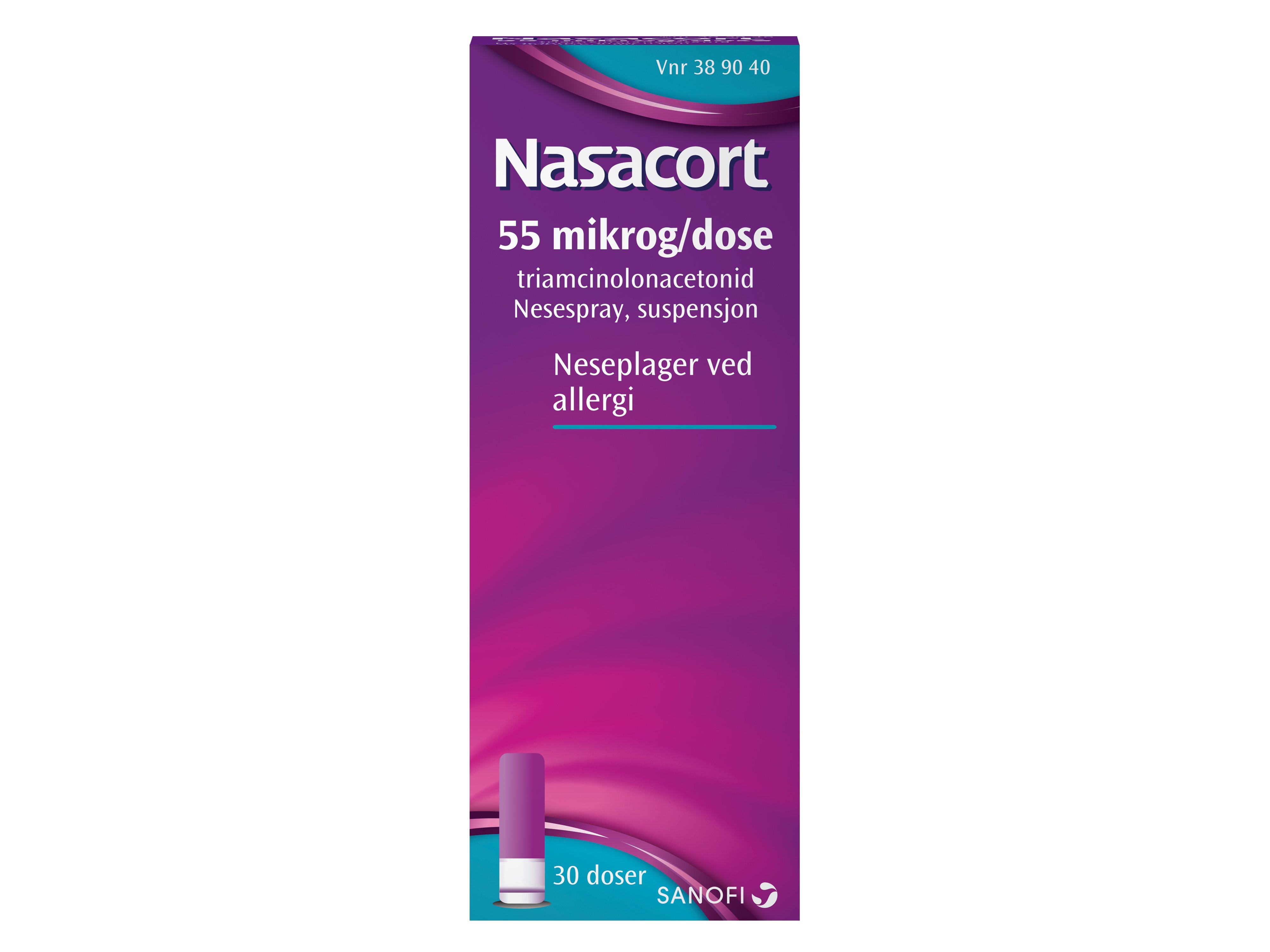 Nasacort Nesespray 55mcg/dose, 30 doser.