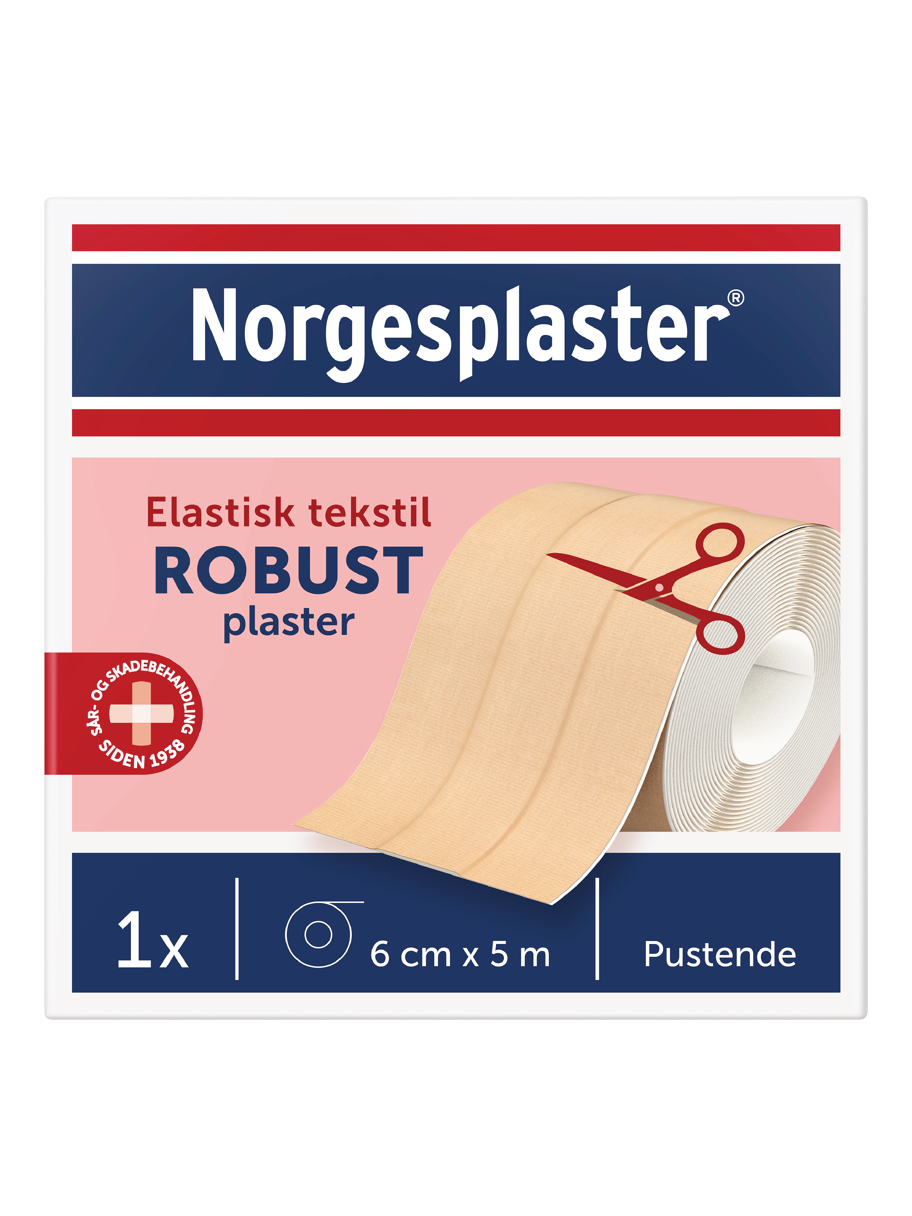 Norgesplaster Robust klippeplaster, 6 cm x 5 m, 1 stk.