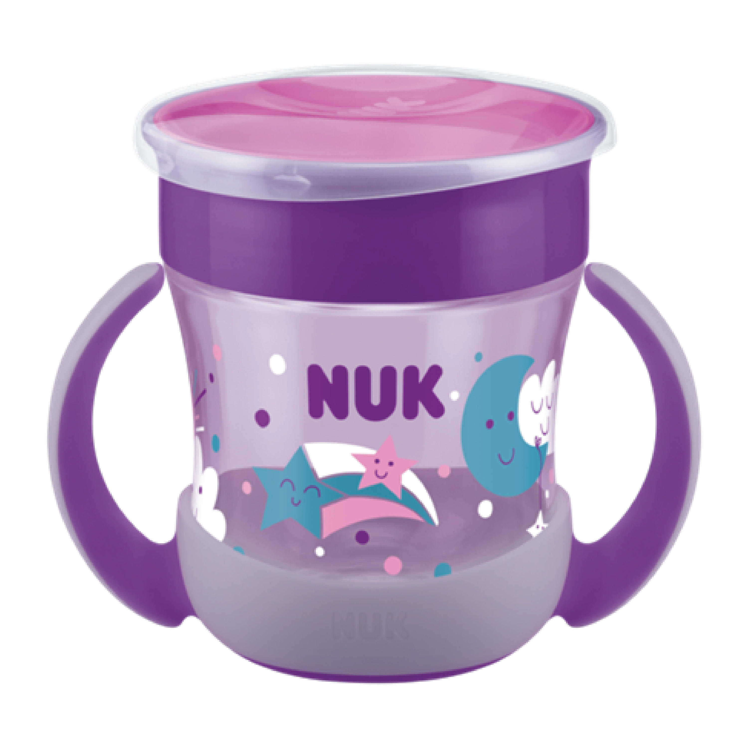 NUK Evolution Mini Magic Cup Glow In The Dark, 6 mnd, lilla, 160 ml