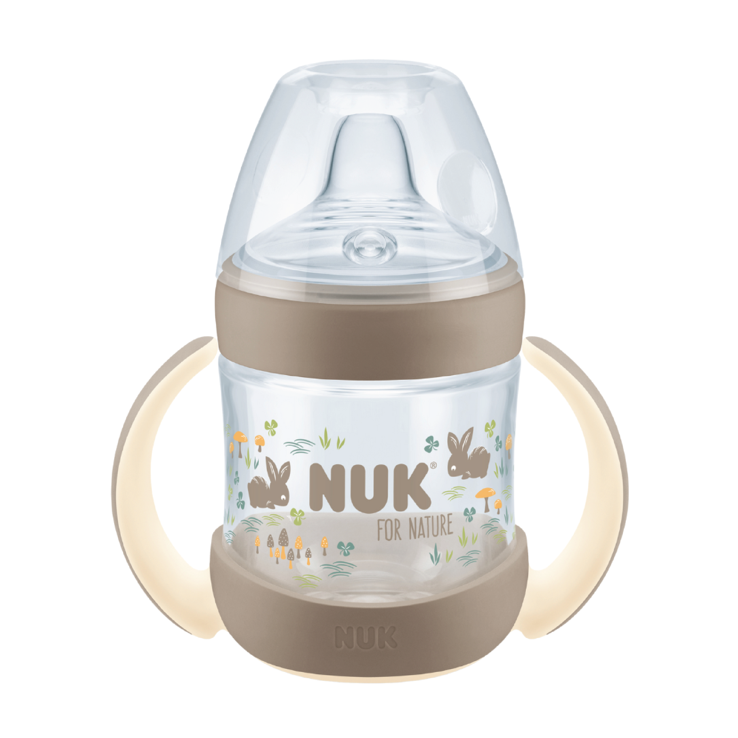 NUK For Nature Learner Bottle Silicone Drikkekopp, 6-18 mnd, beige, 150 ml