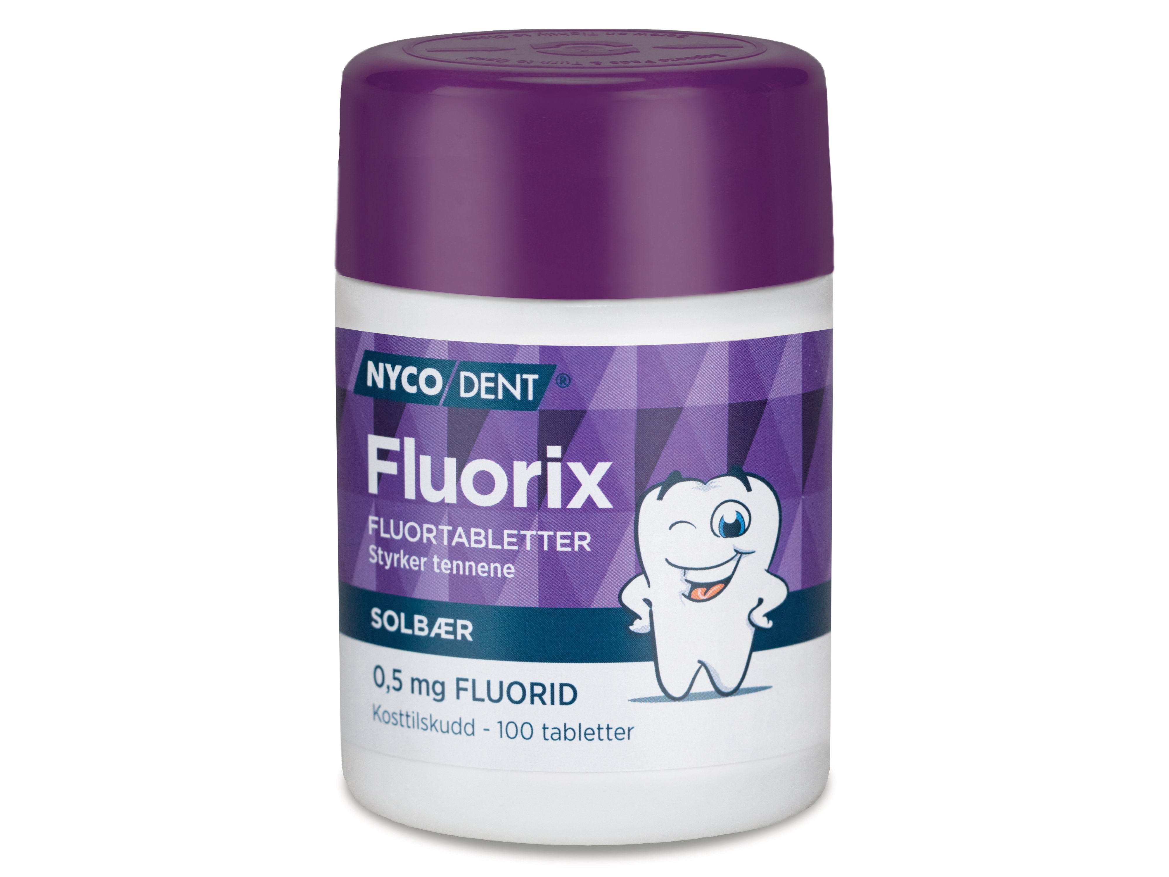 Nycodent Fluorix  m/Solbær 0,5mg, 100 stk