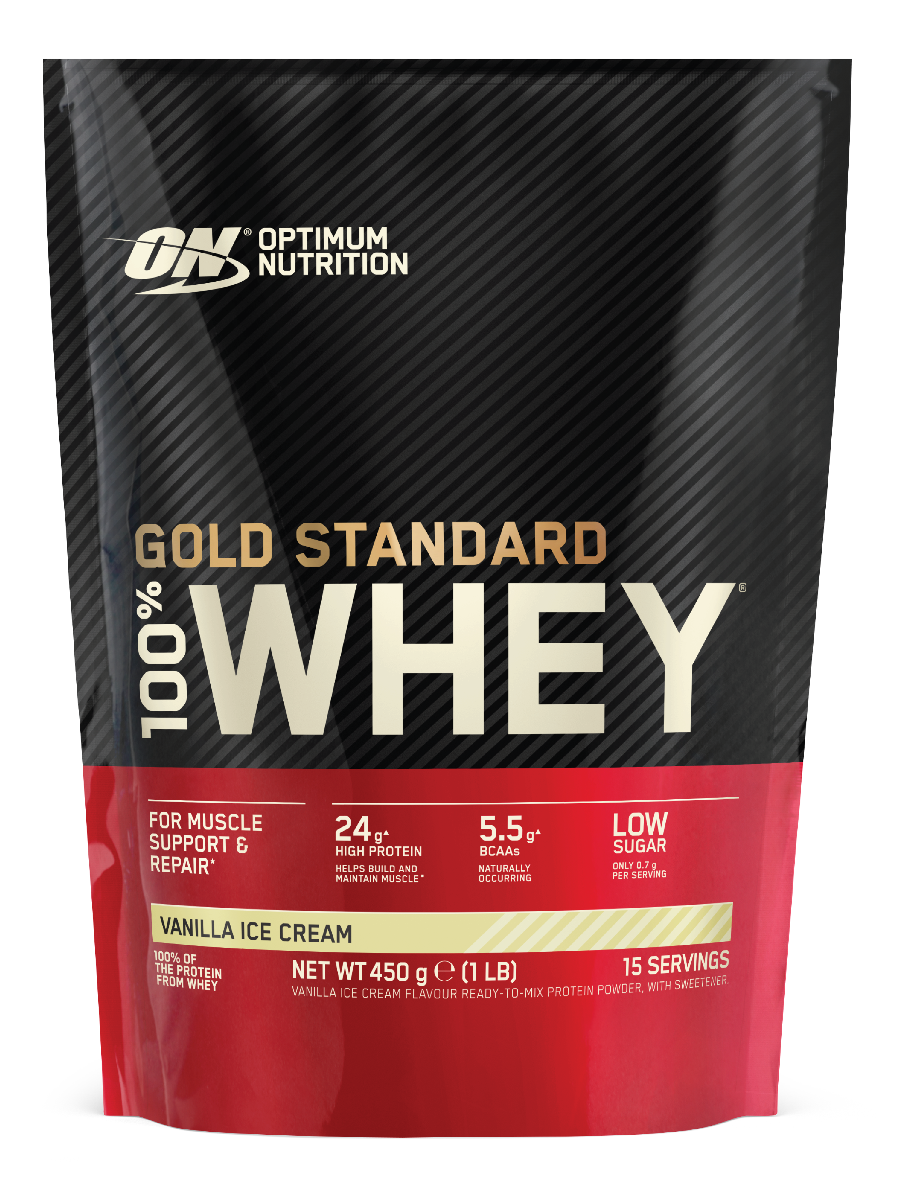 Optimum Nutrition 100% Whey GOLD Standard Whey, Vanilla Ice Cream, 450 g