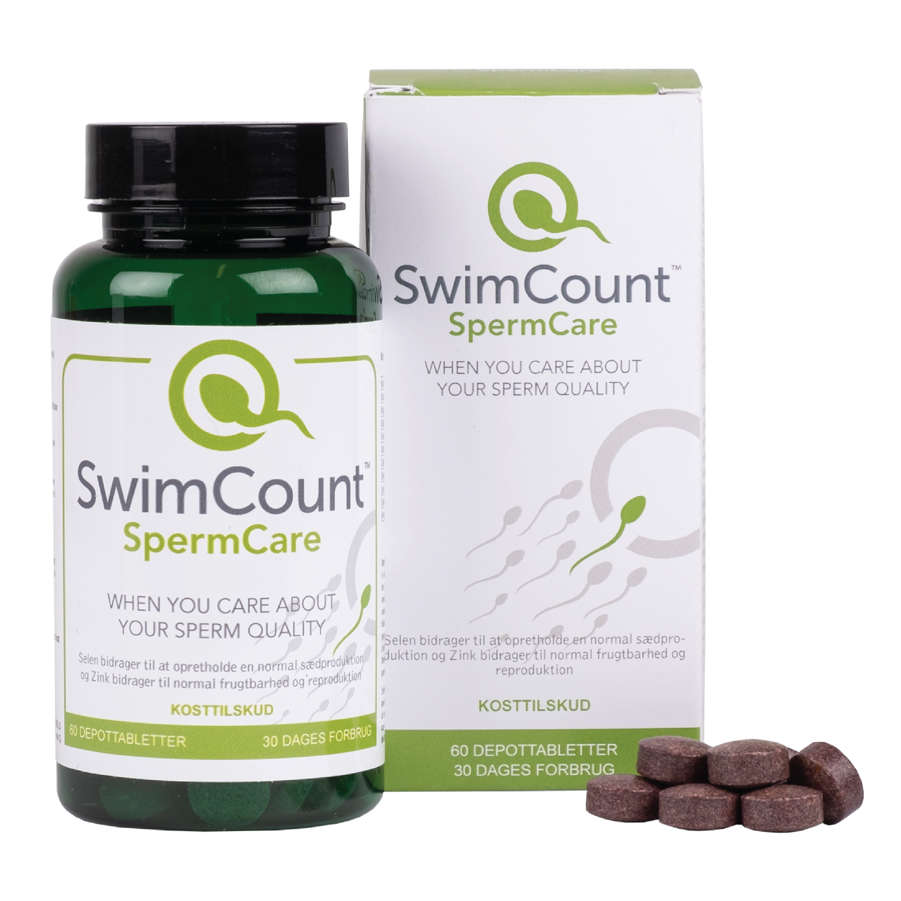 SwimCount SpermCare Kosttilskudd tabletter, 60 stk.