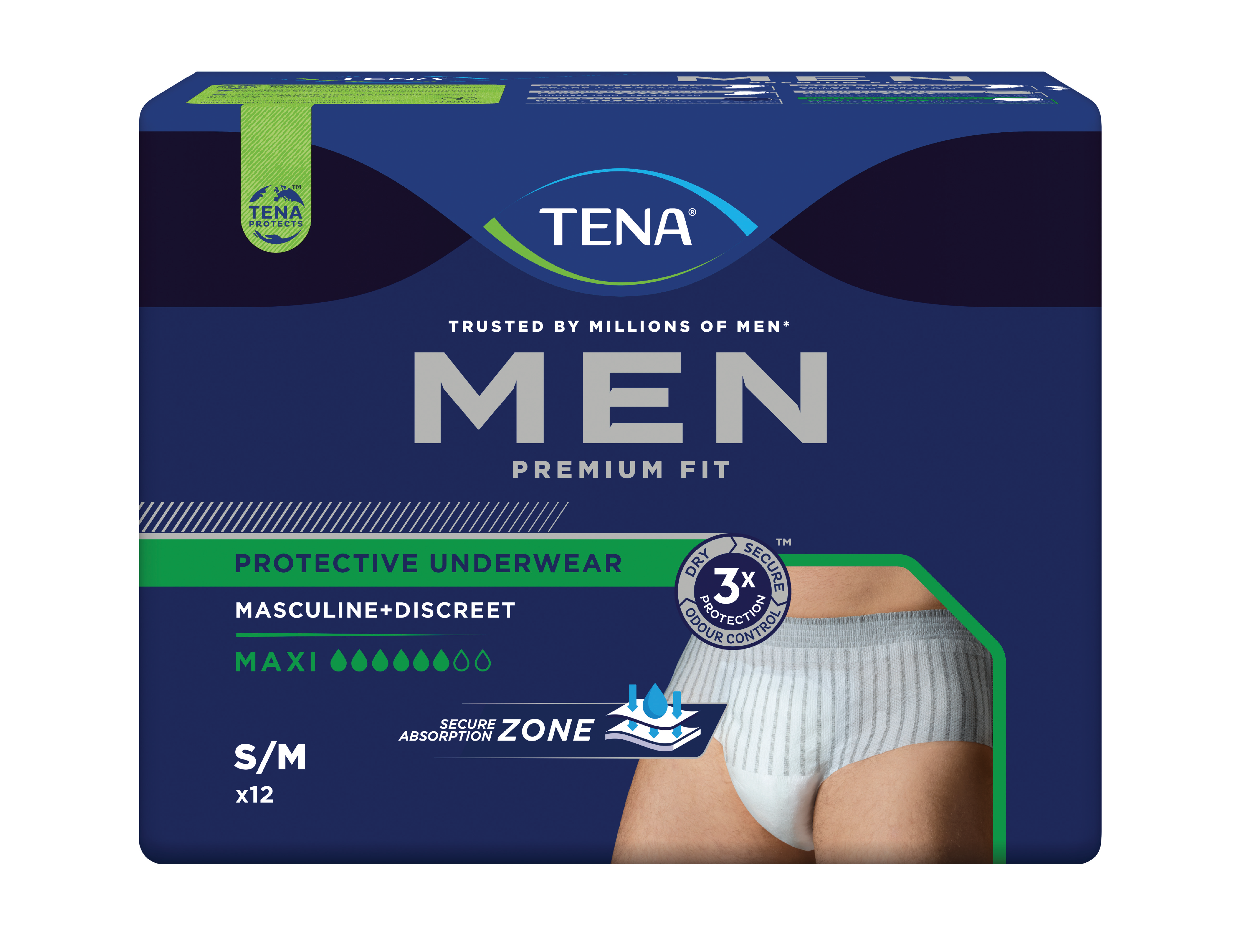 Tena MEN Pants Premium Fit Maxi, Small/Medium, 12 stk.