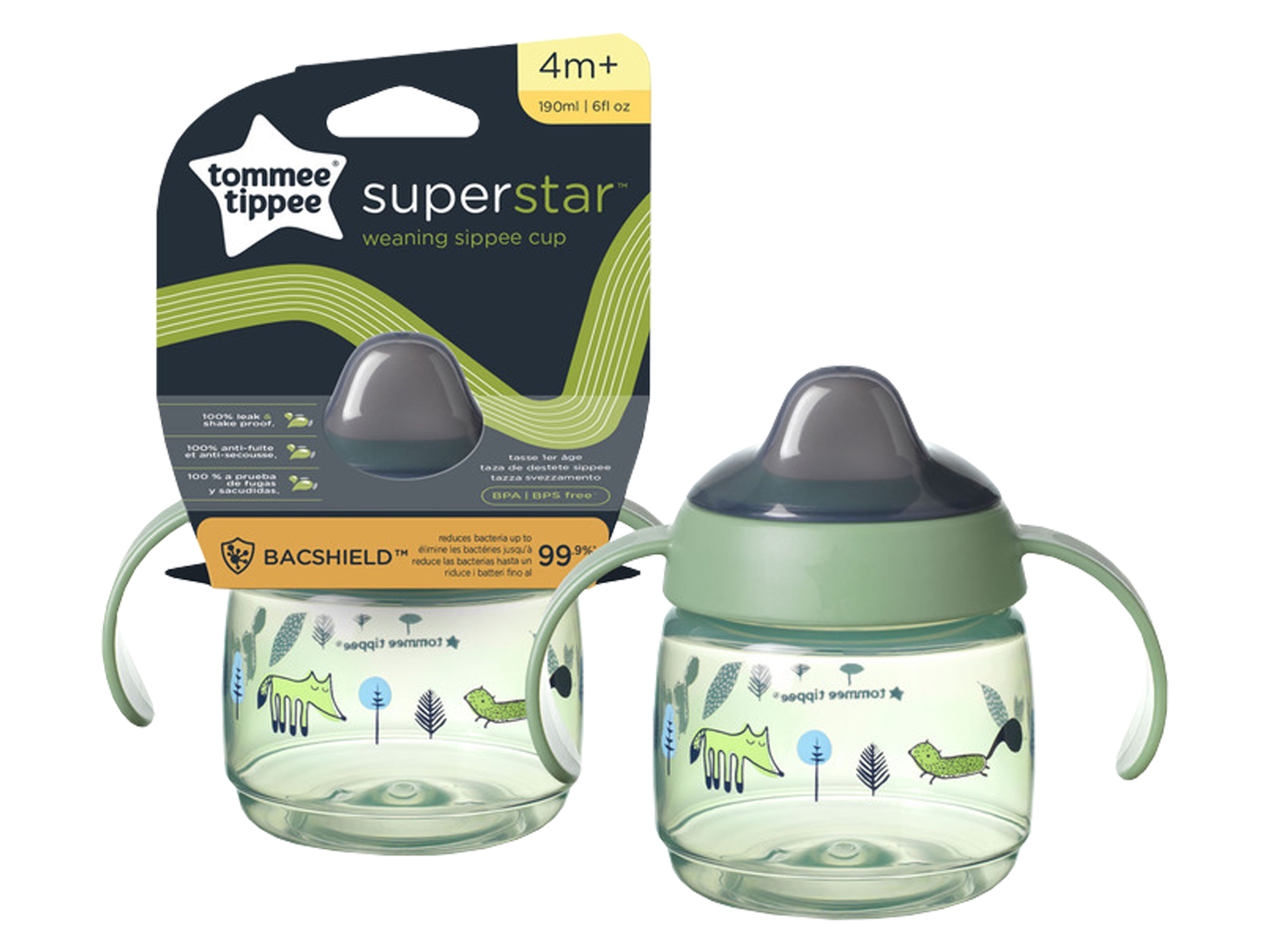 Tommee Tippee Superstar Sippee Cup 4md+, grønn, 1 stk.
