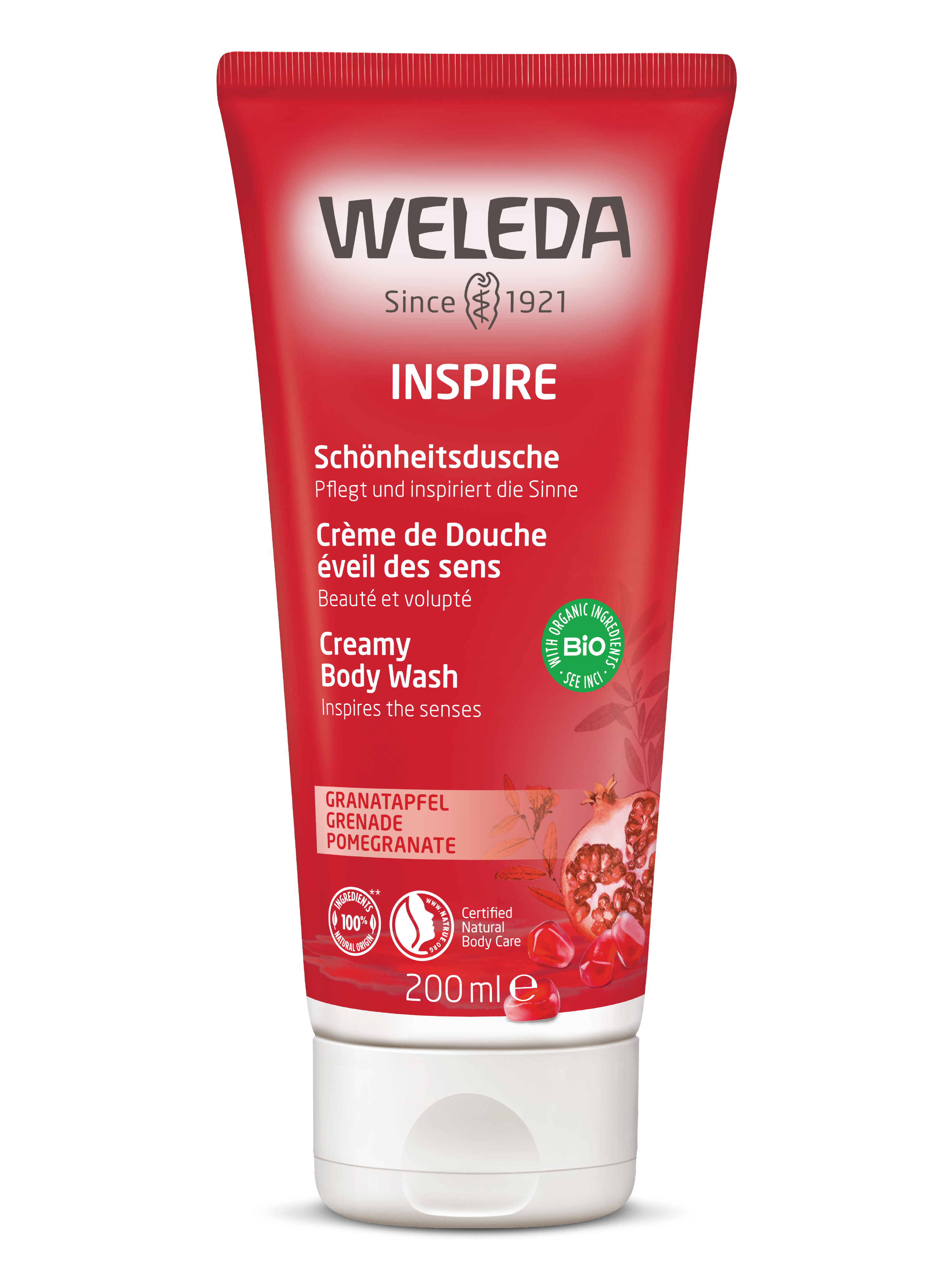 Weleda Inspire Creamy Body Wash Pomegranate, 200 ml