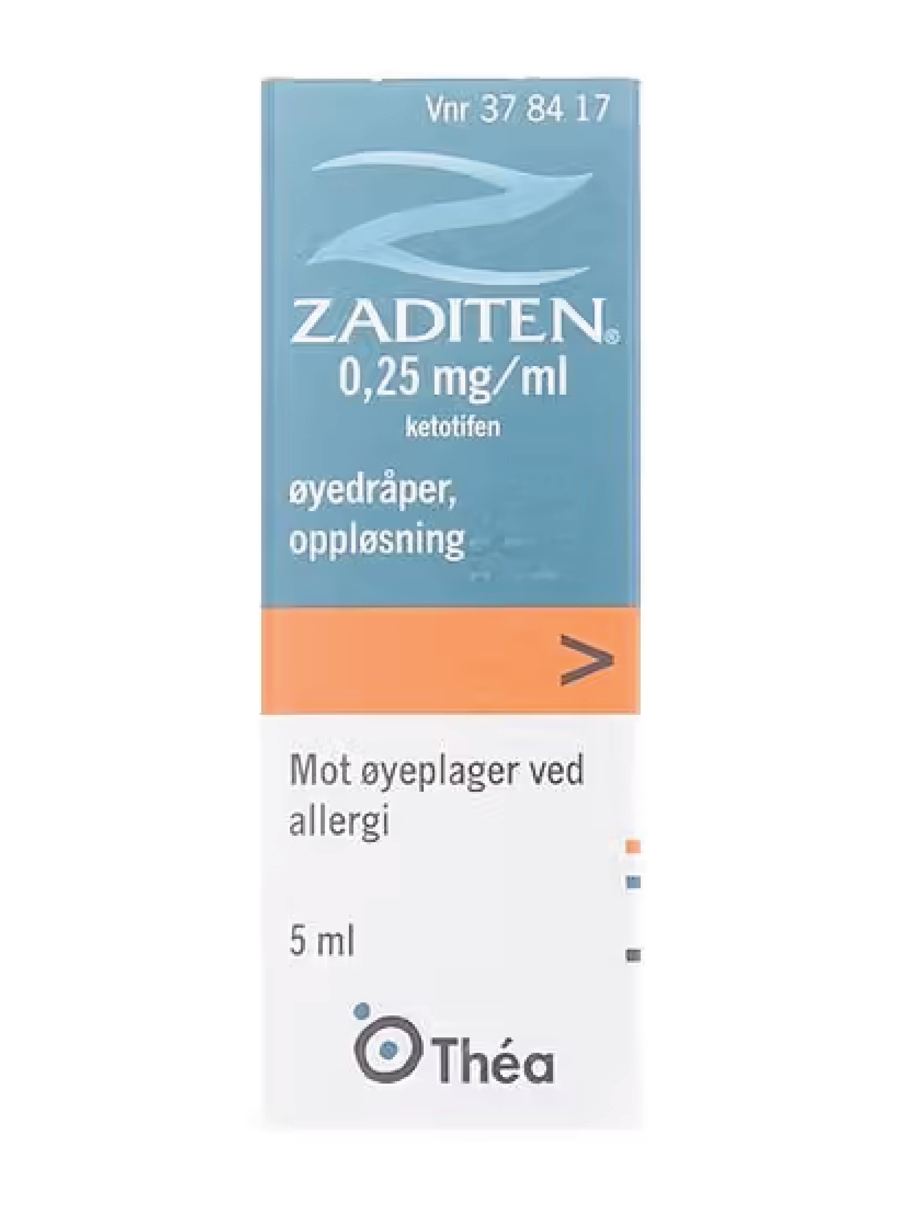Zaditen Øyedråper 0,25mg/ml, 5 ml